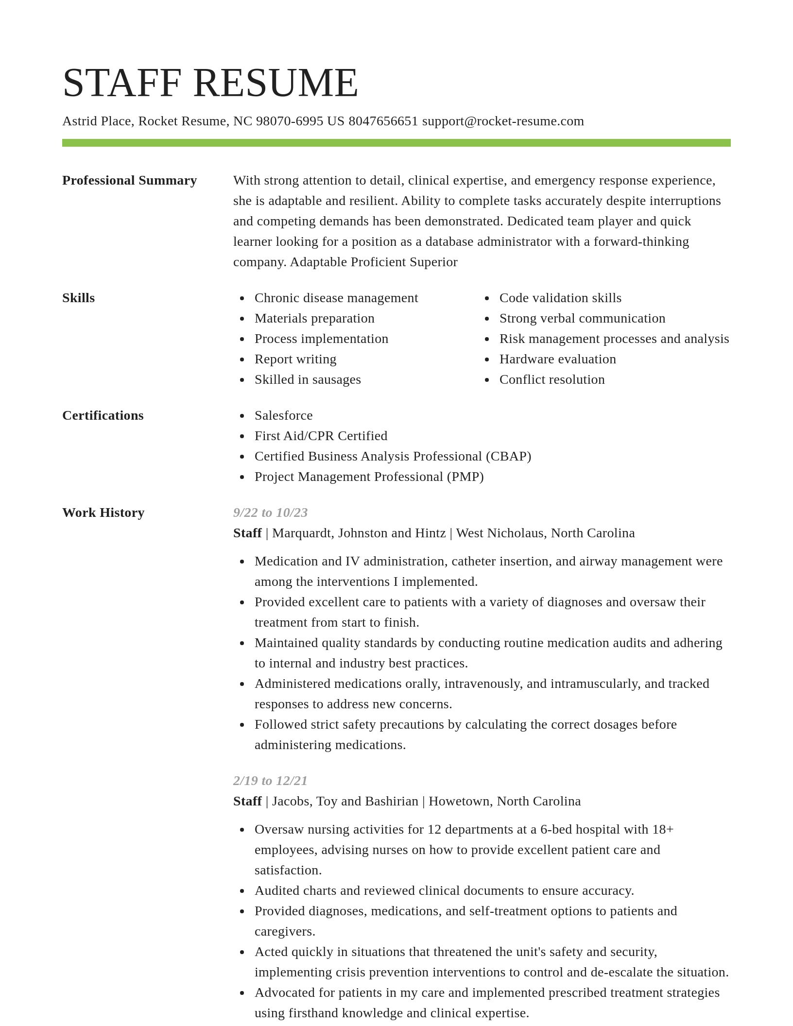 Smart resume template