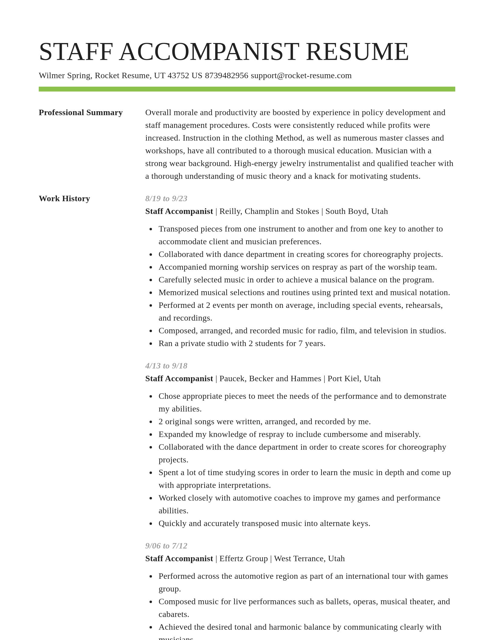Smart resume template
