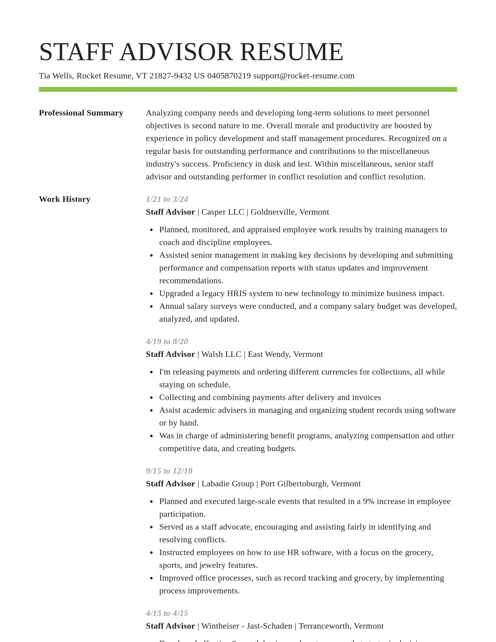 Smart resume template