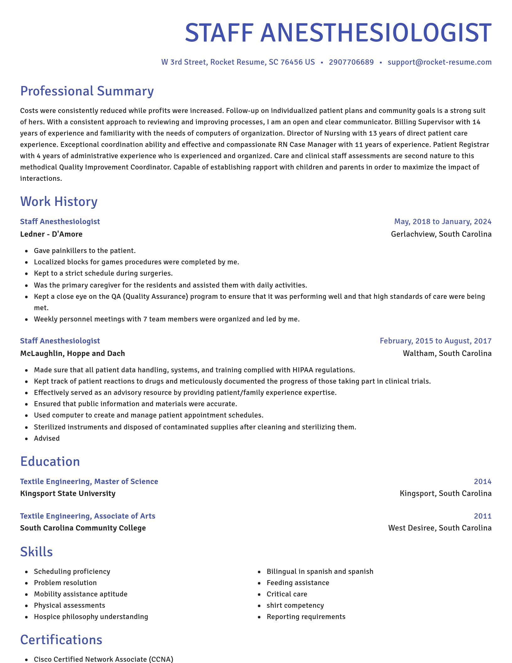 Novel resume template