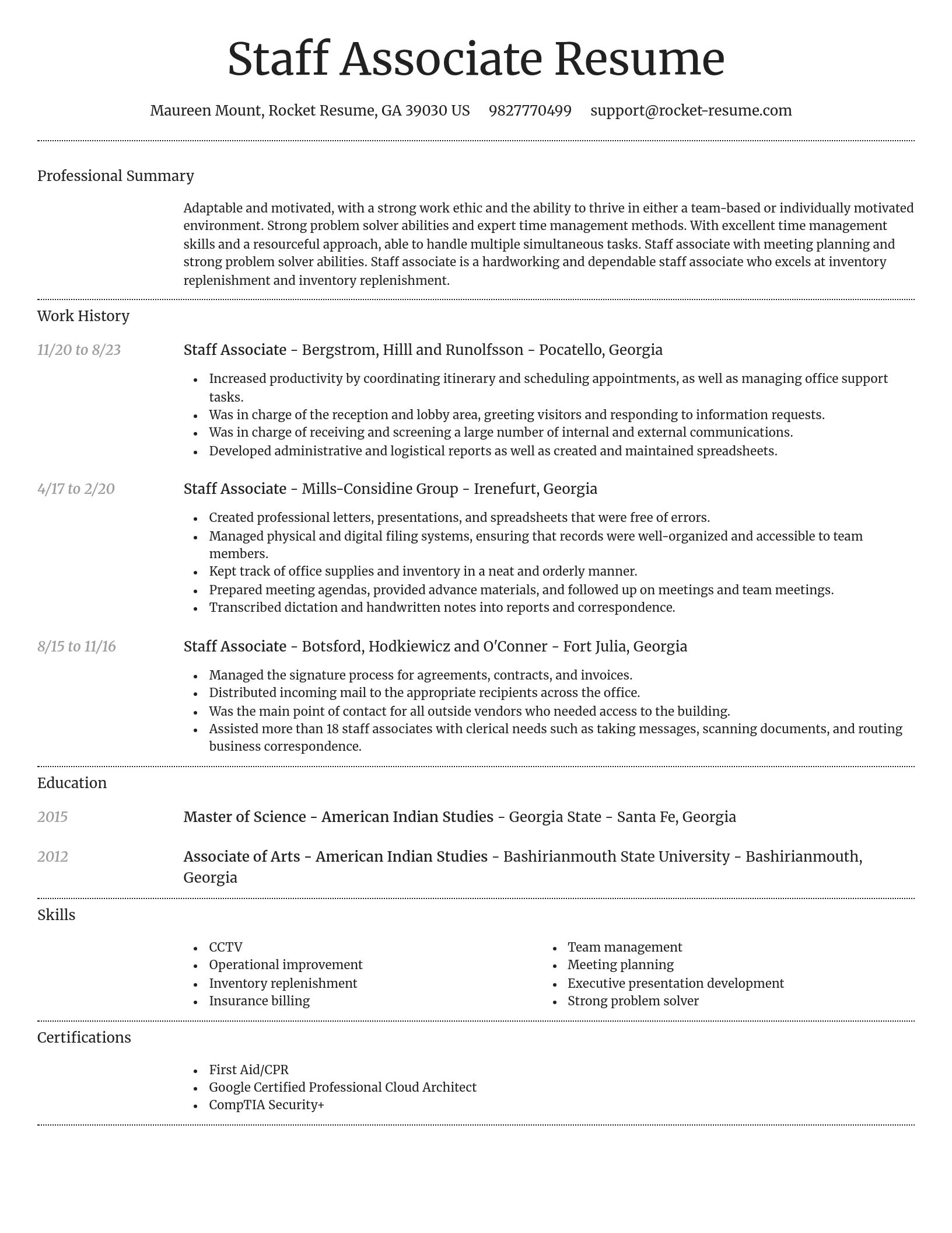 Dignified resume template