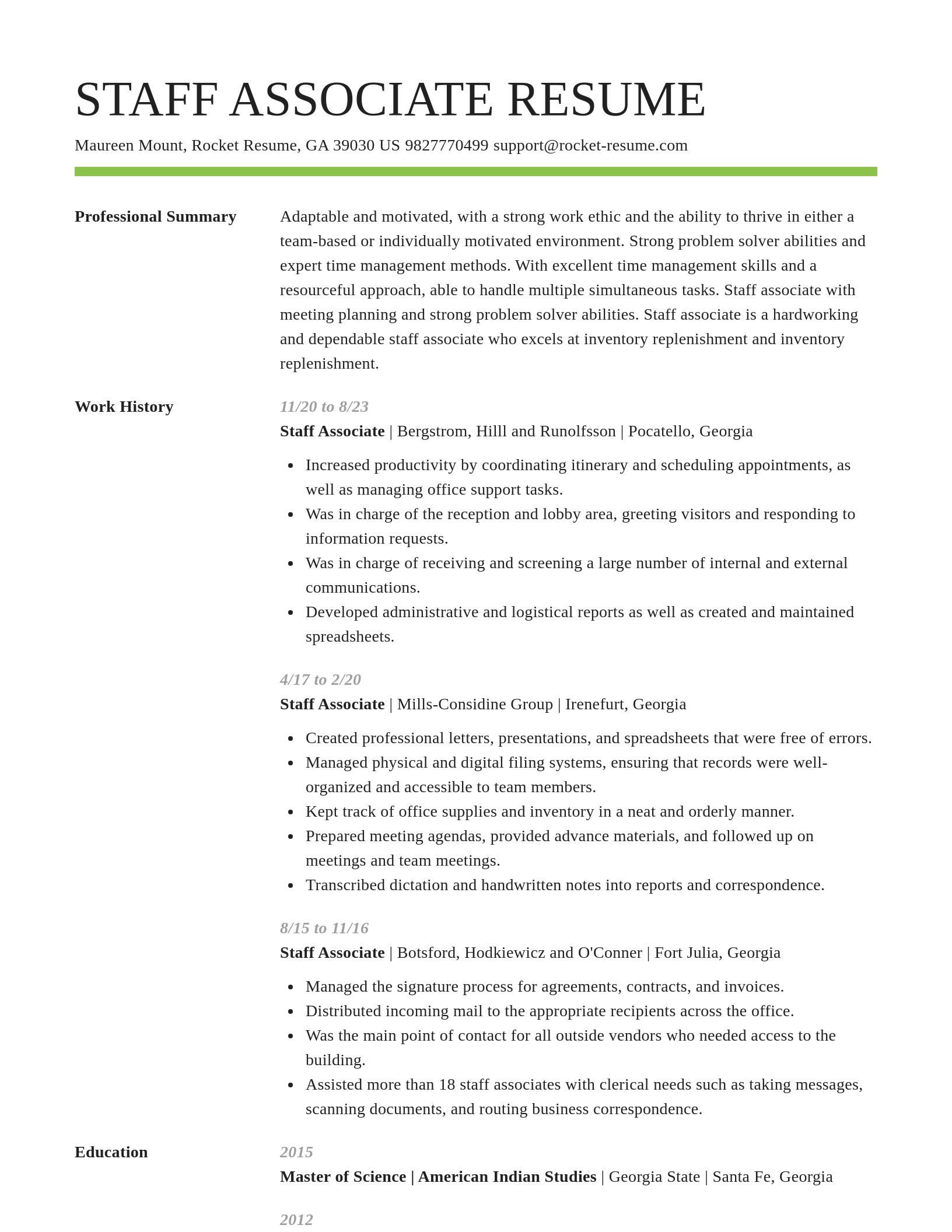 Smart resume template