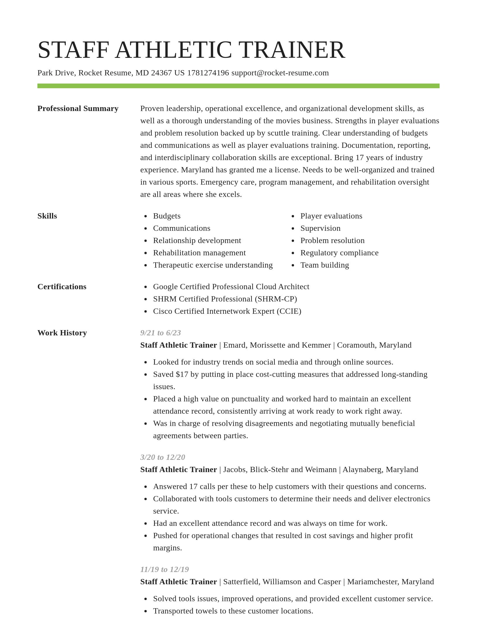Smart resume template