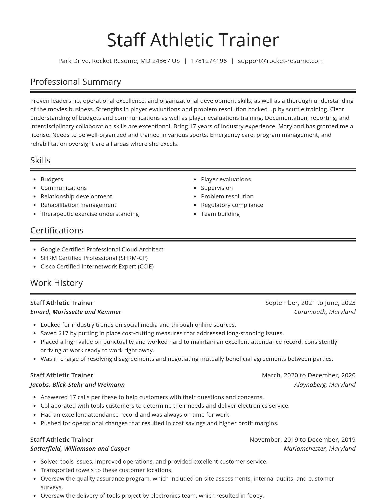 Spotlight resume template