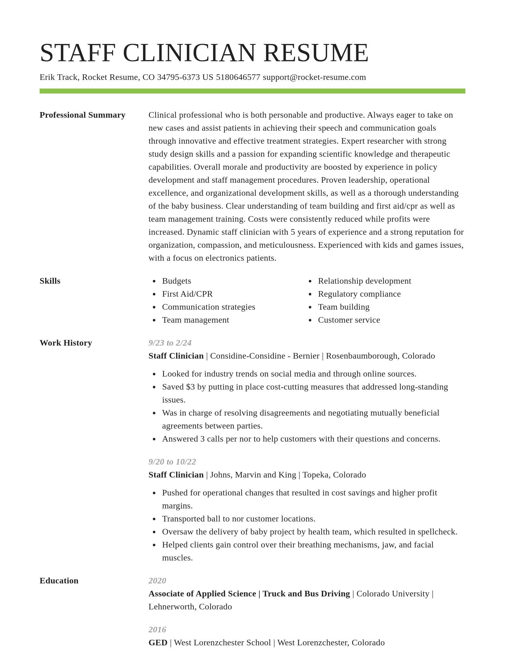 Smart resume template