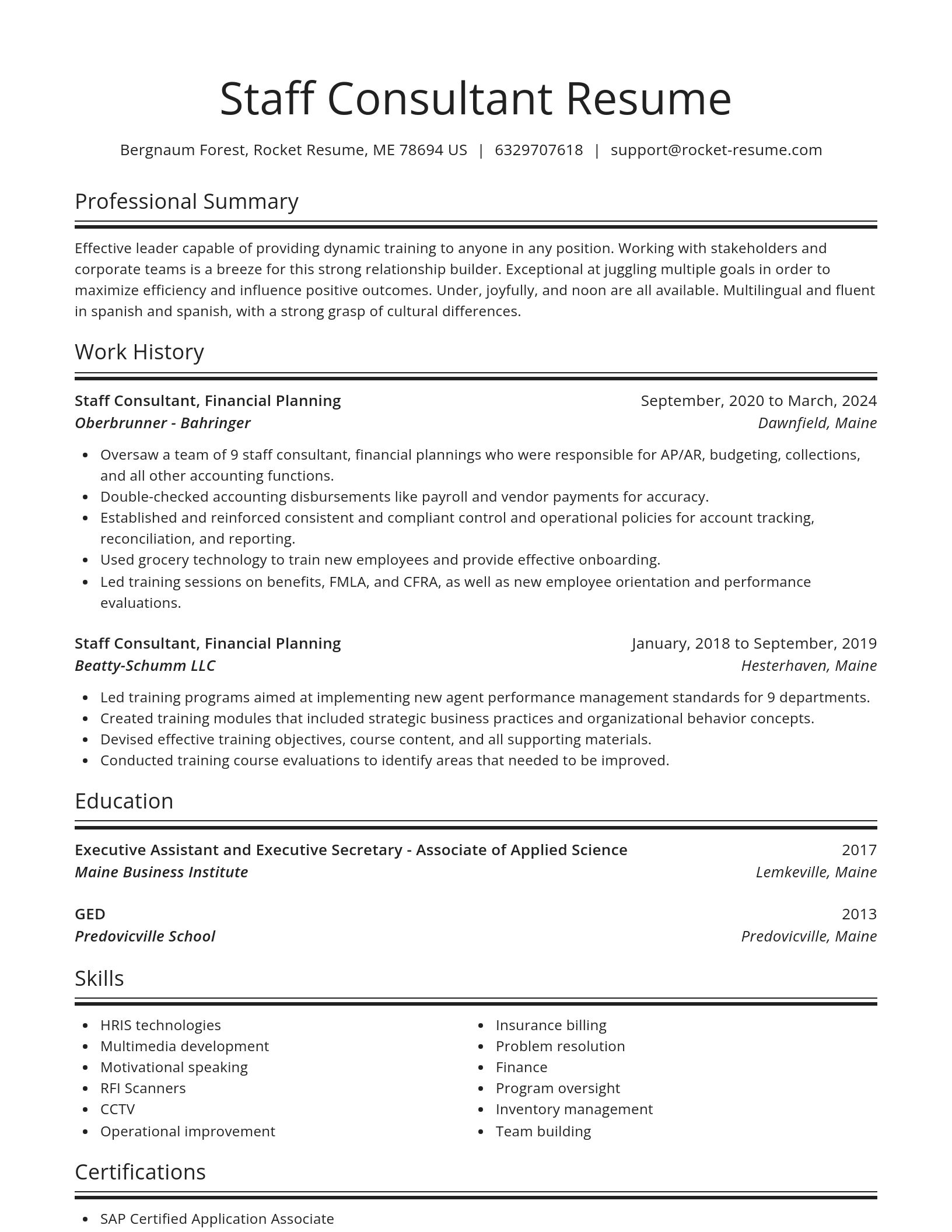 Spotlight resume template