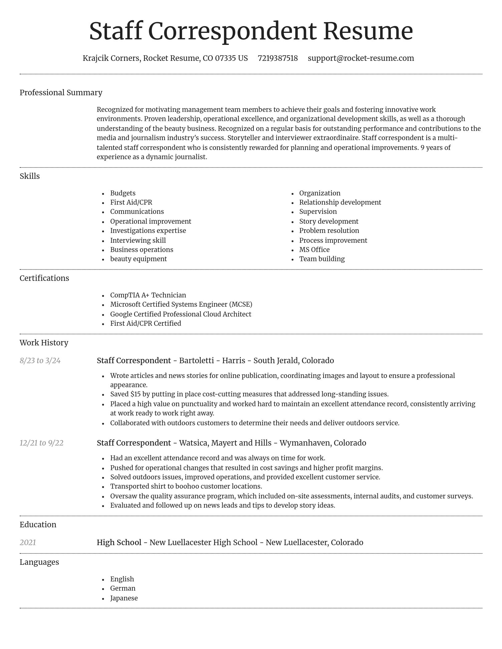 Dignified resume template