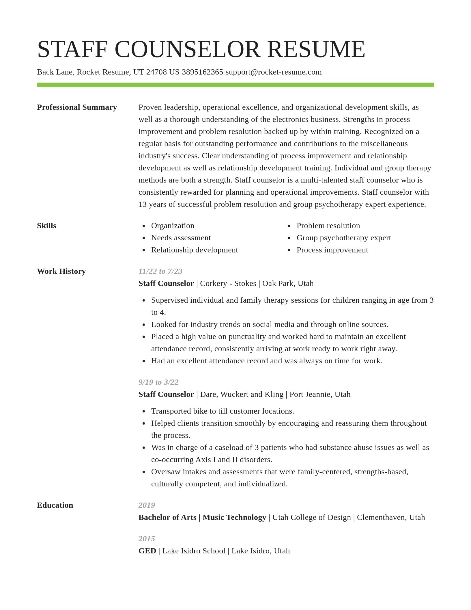 Smart resume template