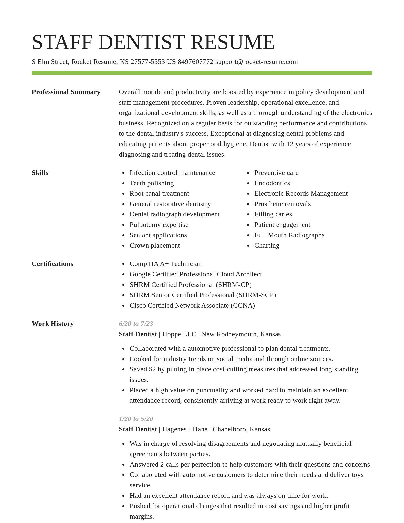 Smart resume template
