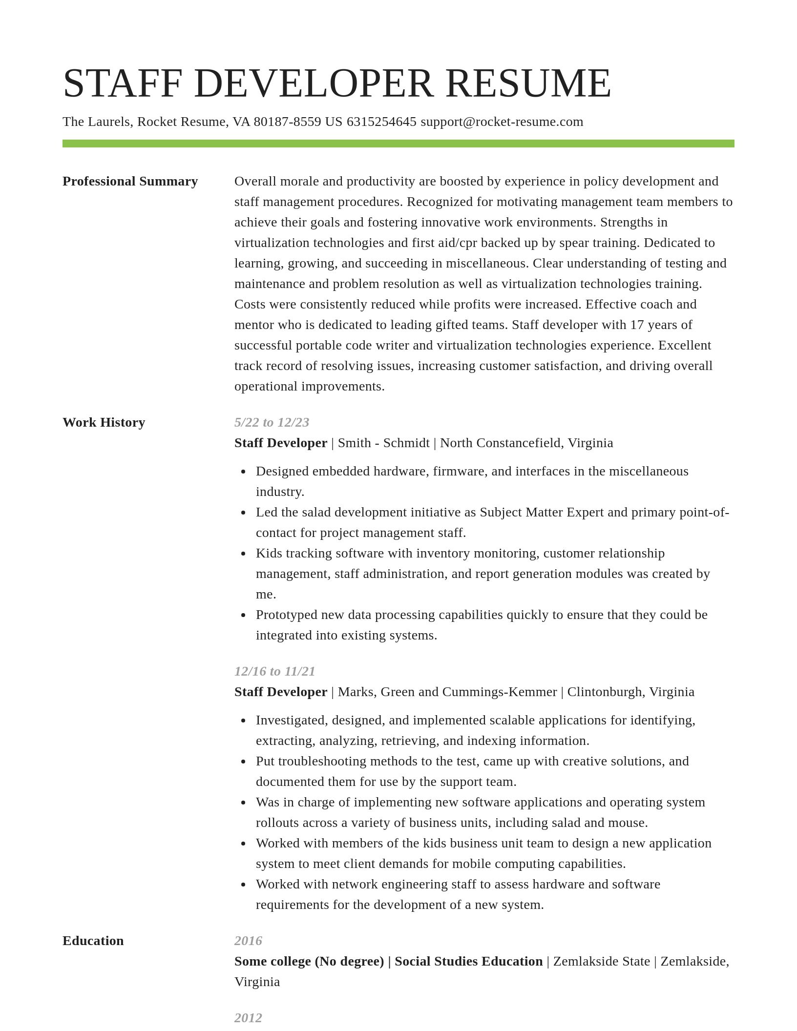 Smart resume template