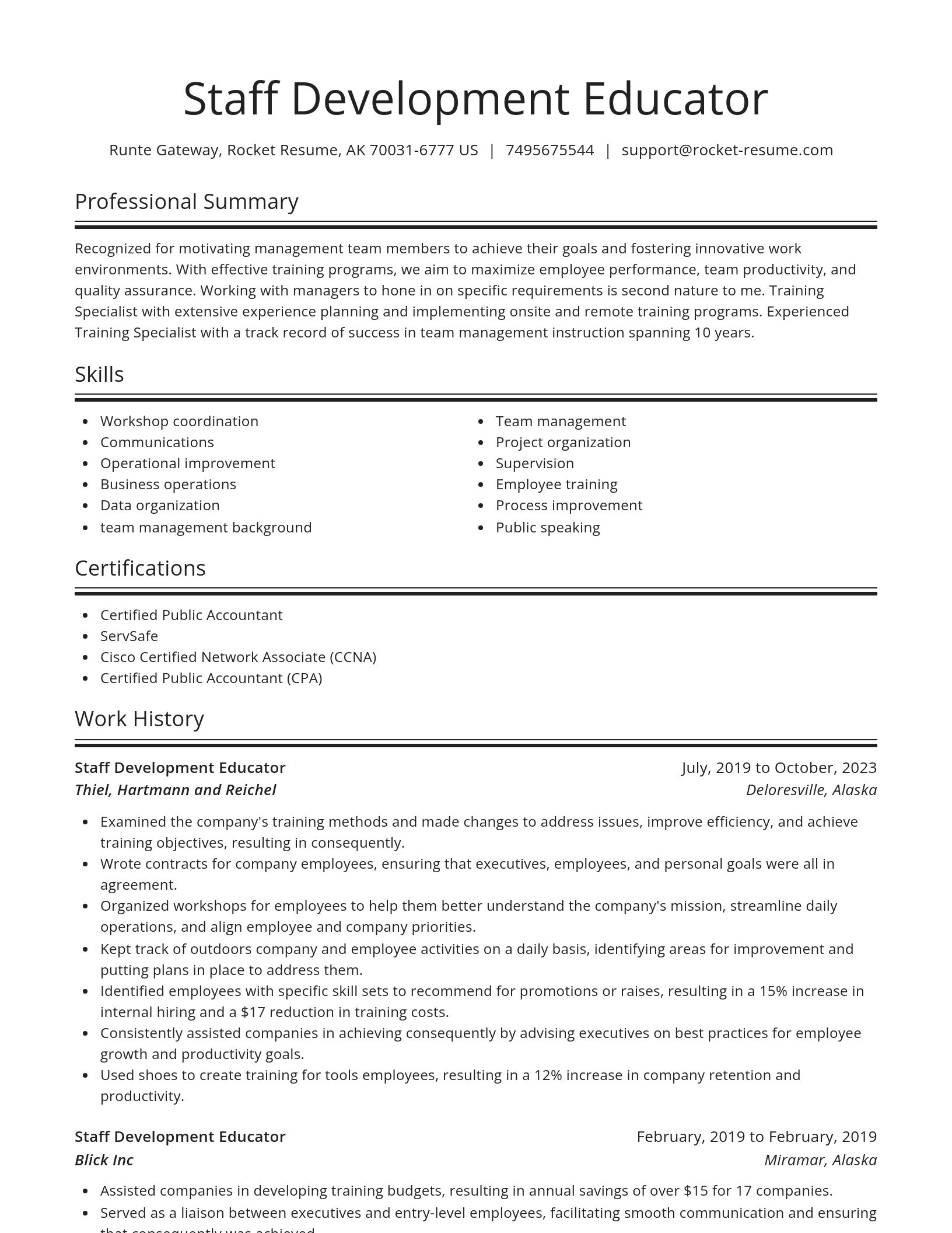 Spotlight resume template