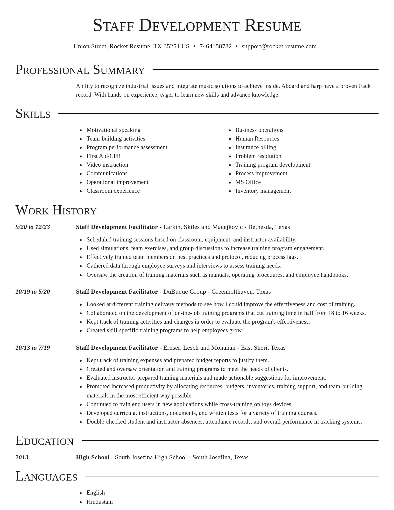 Director resume template