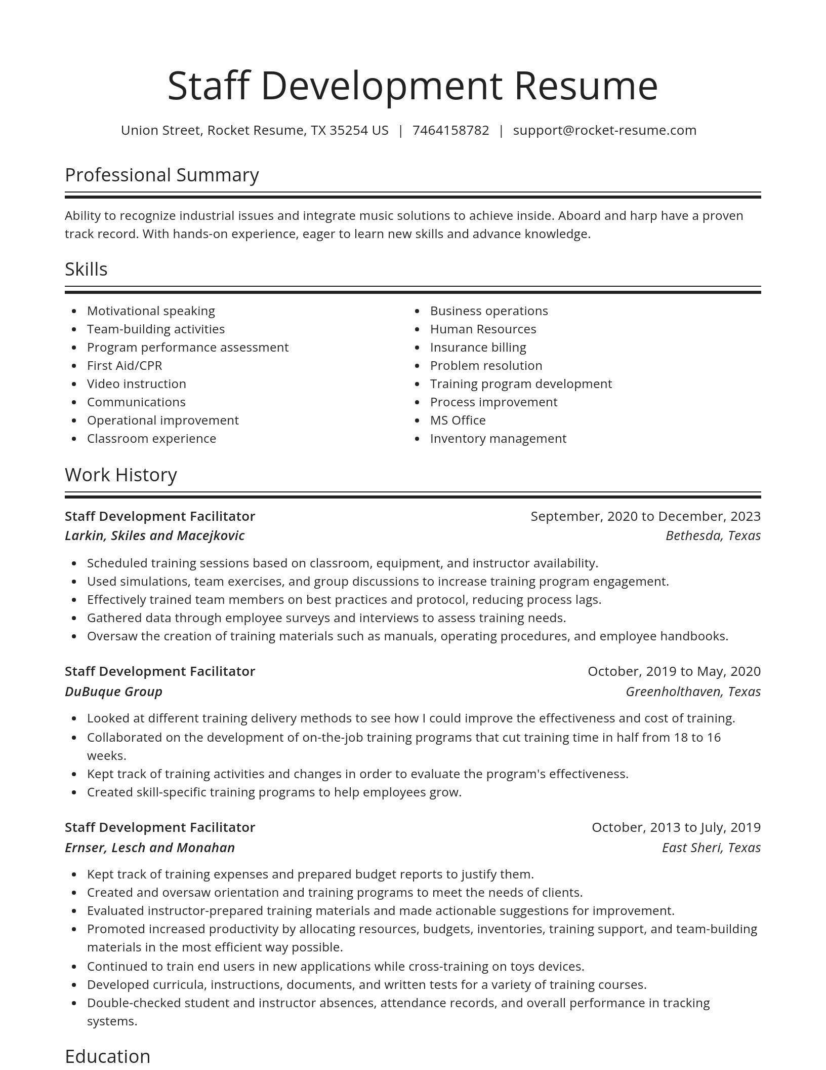 Spotlight resume template