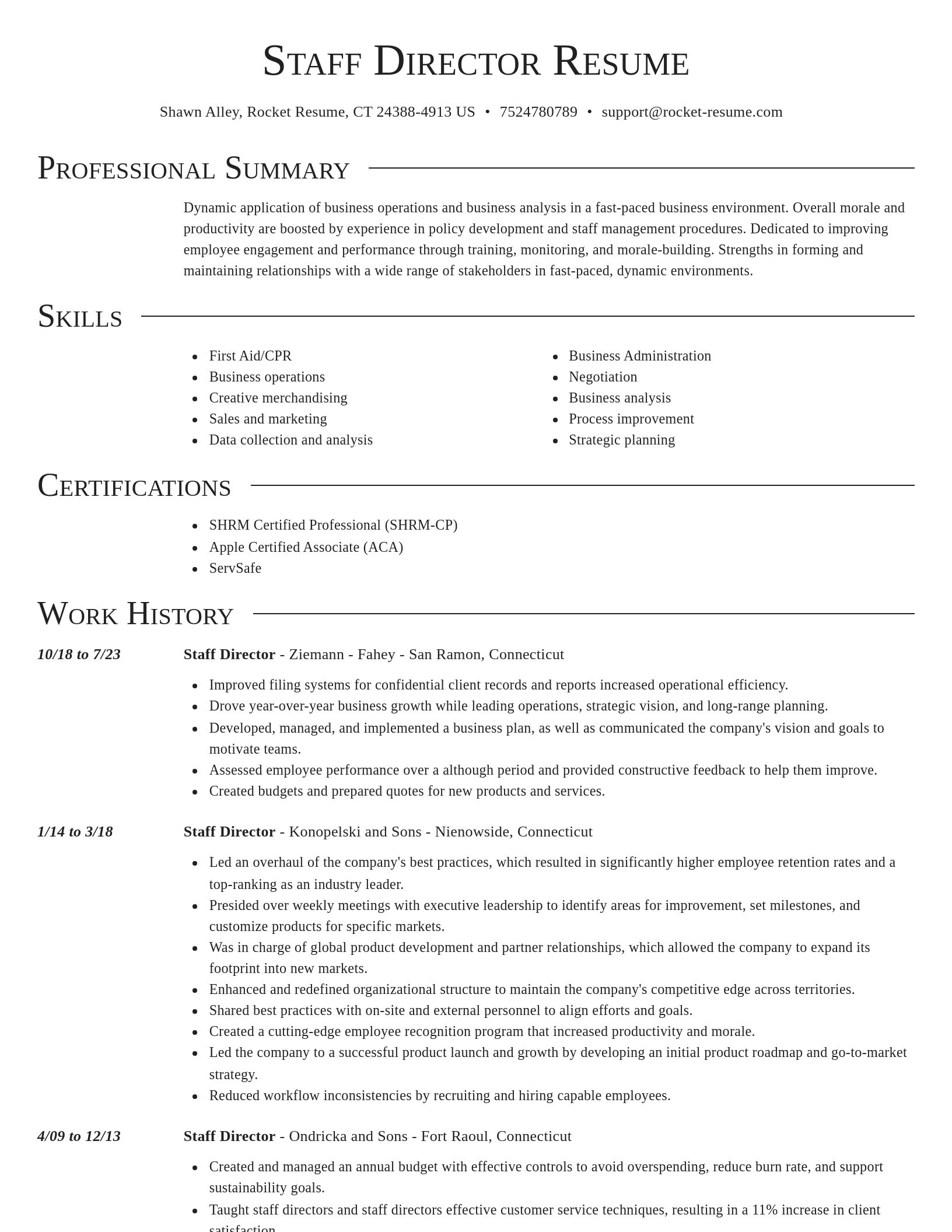 Director resume template