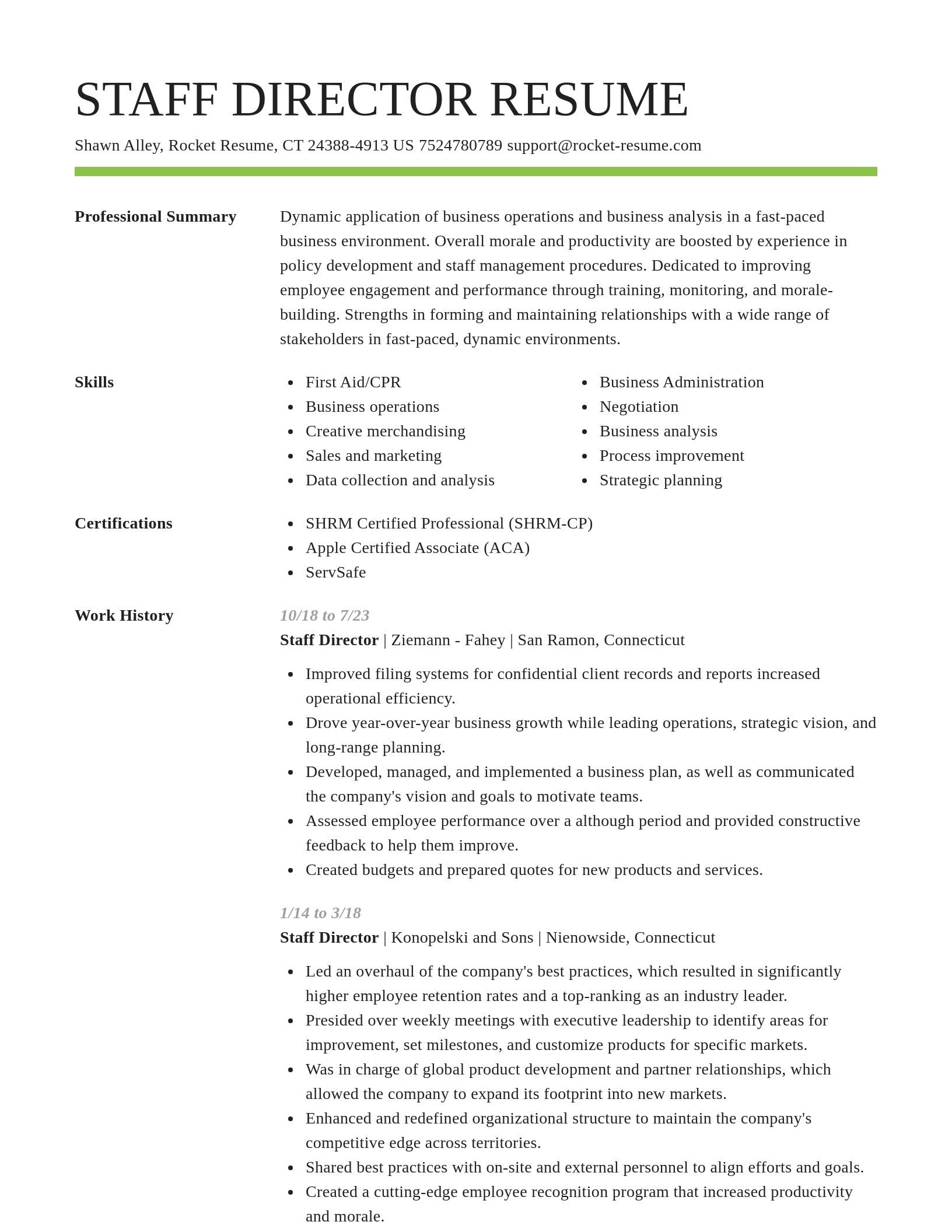 Smart resume template