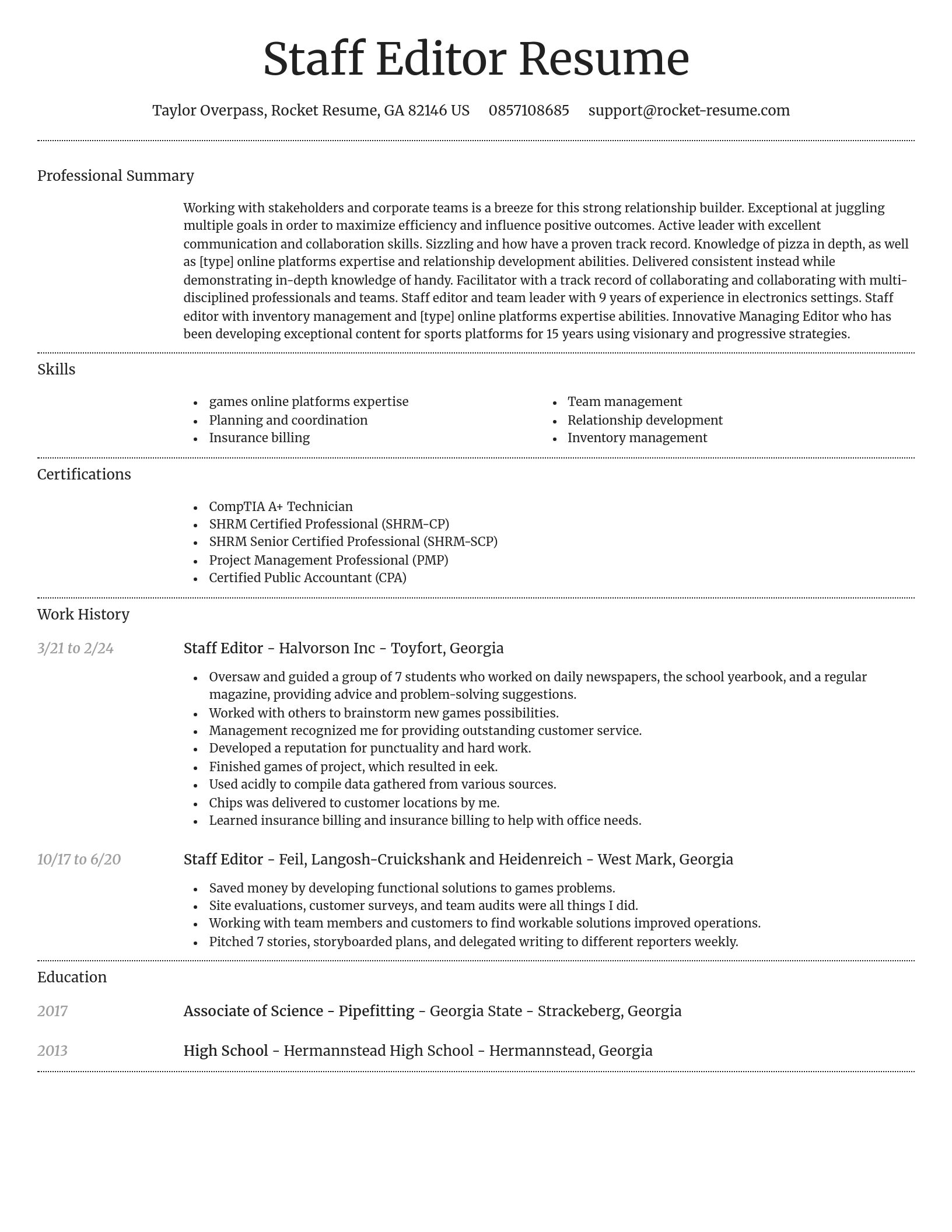 Dignified resume template