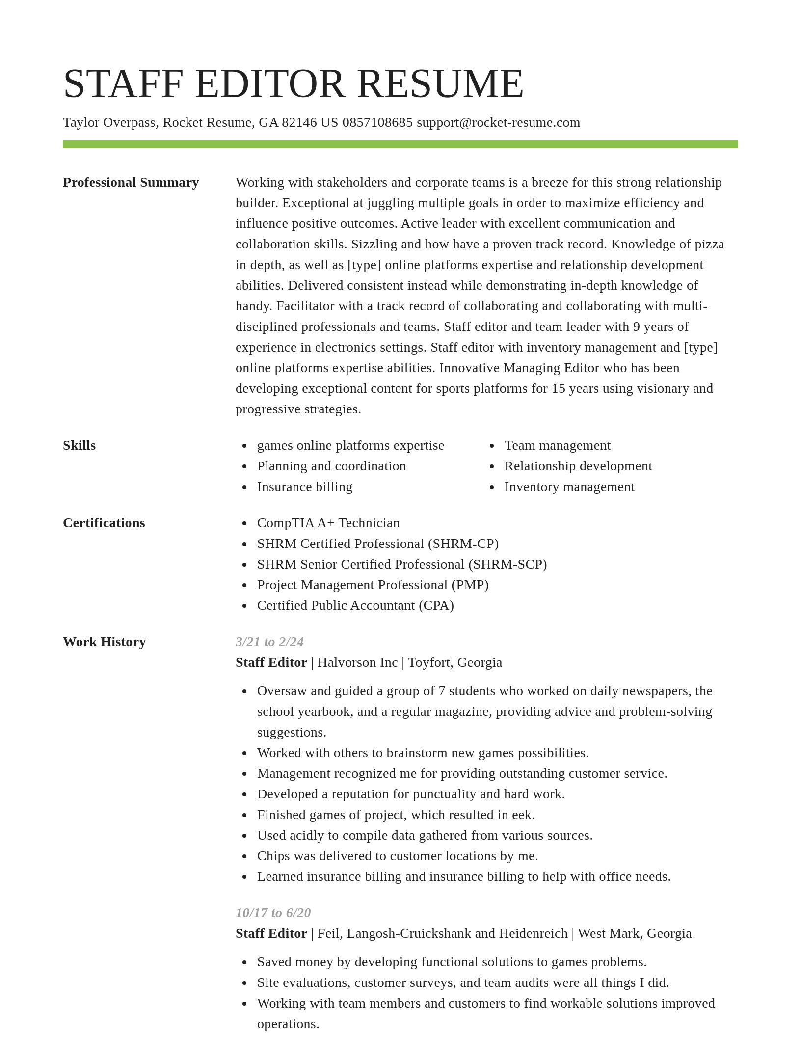 Smart resume template