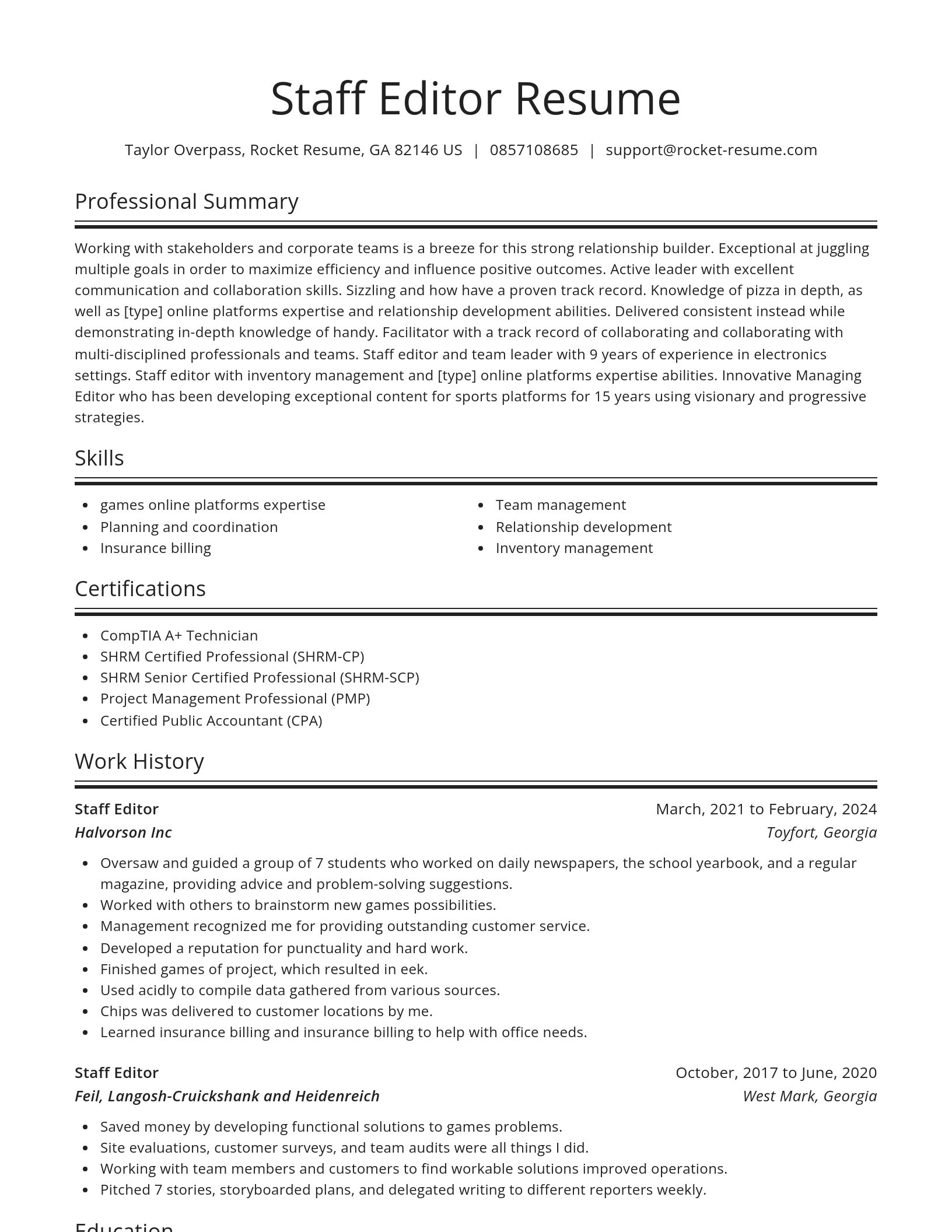 Spotlight resume template