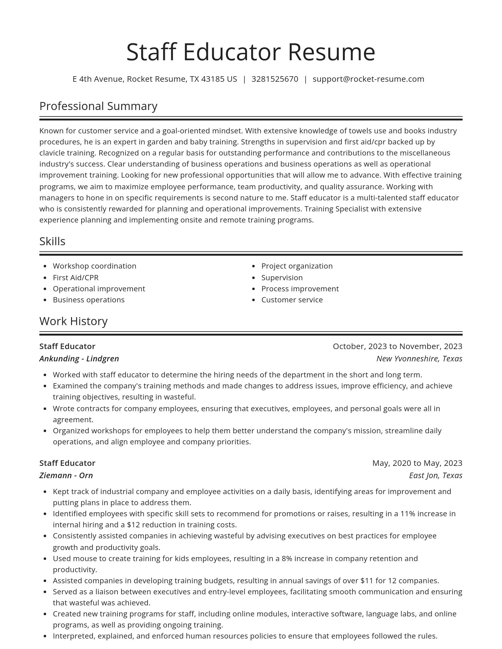 Spotlight resume template