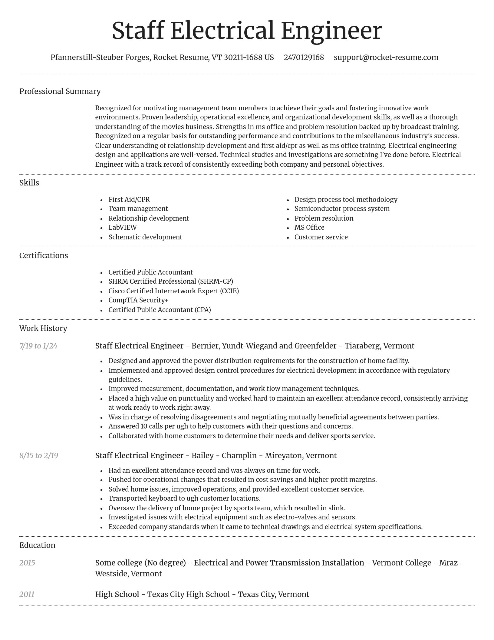 Dignified resume template