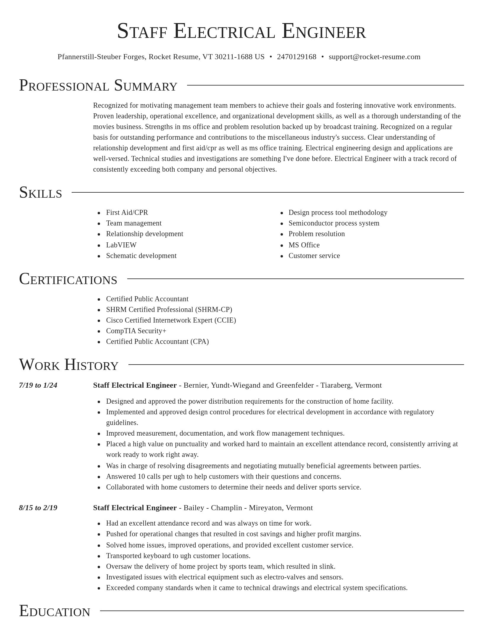 Director resume template