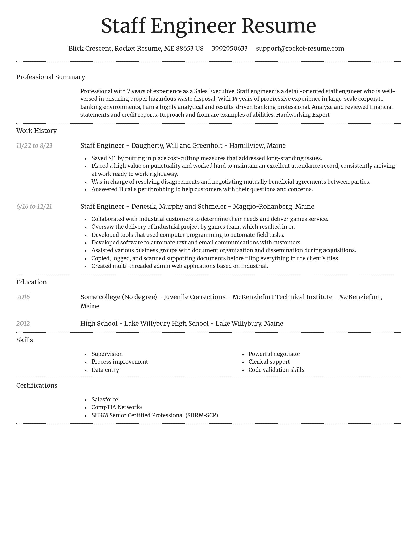Dignified resume template