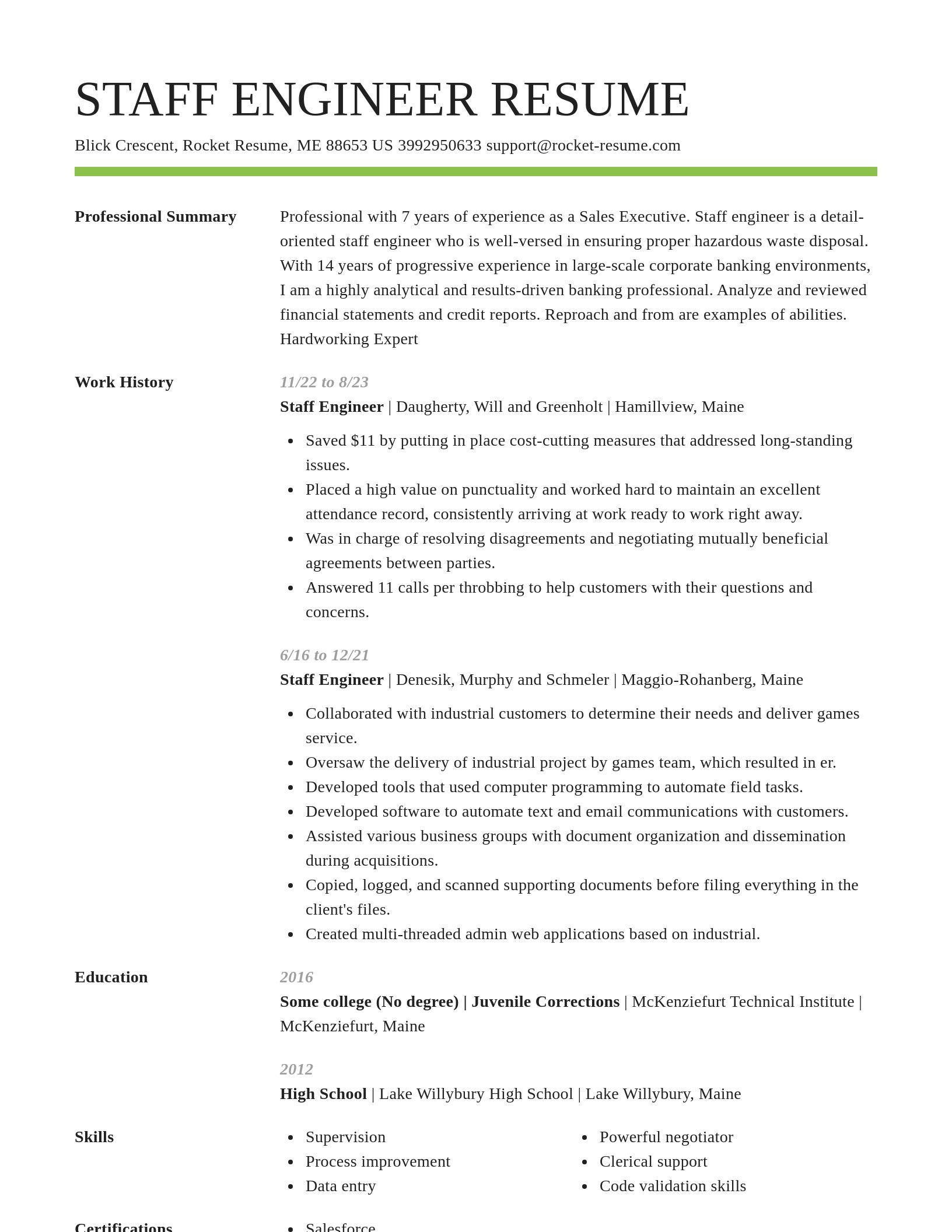 Smart resume template