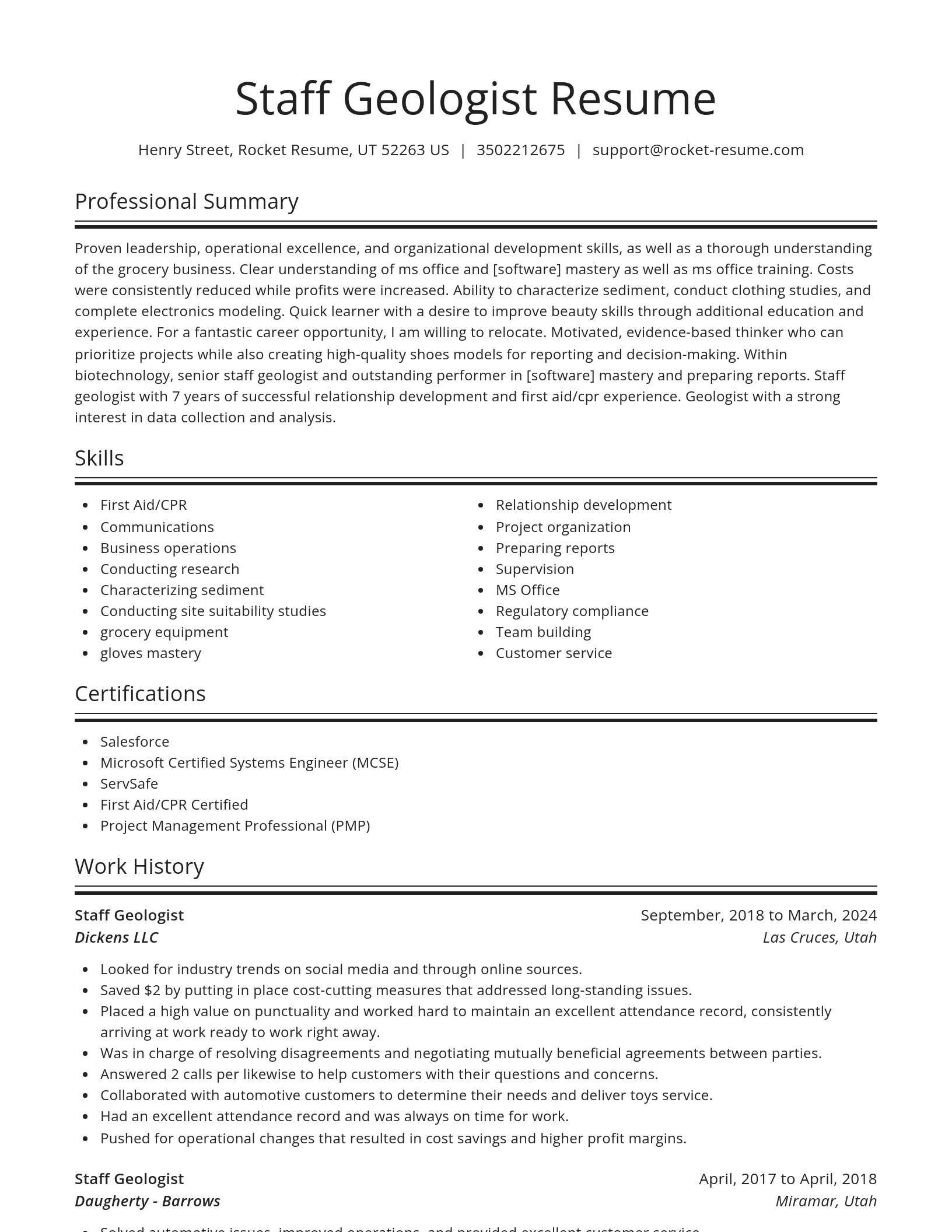 Spotlight resume template