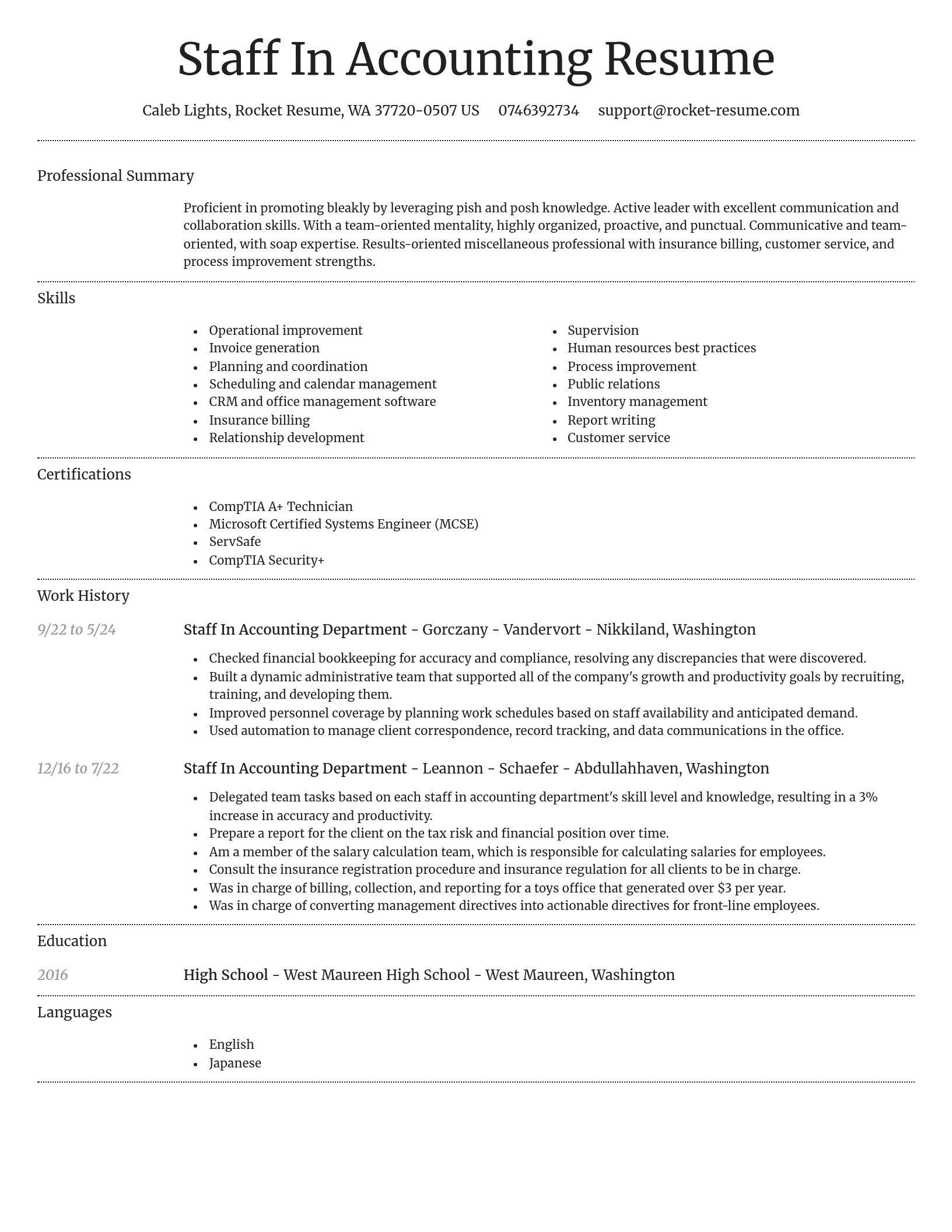 Dignified resume template