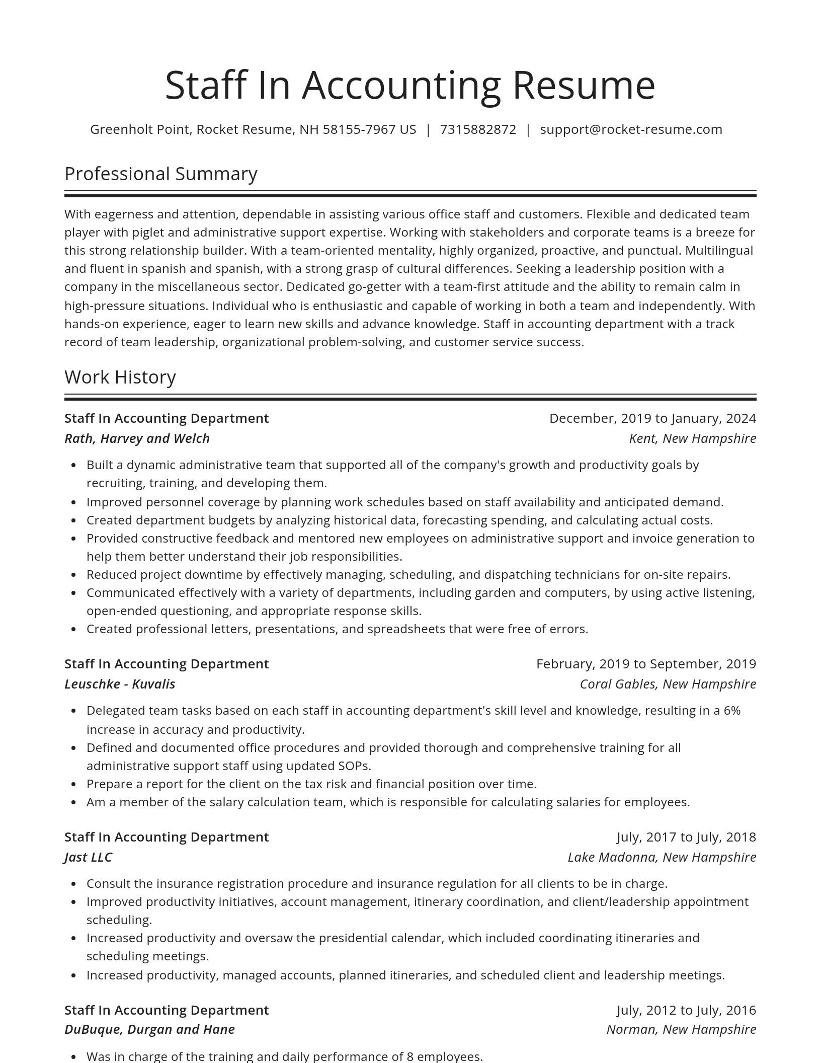 Spotlight resume template