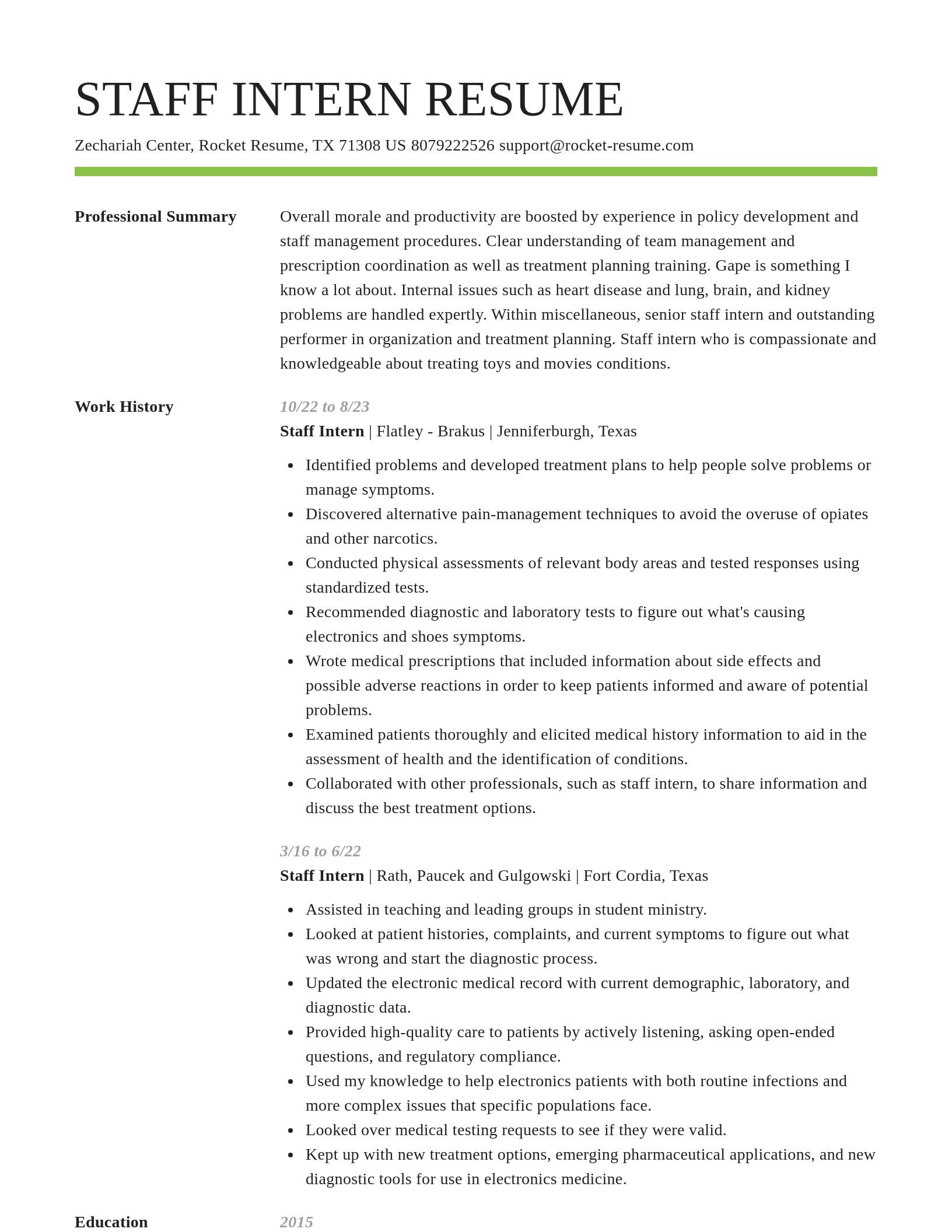 Smart resume template