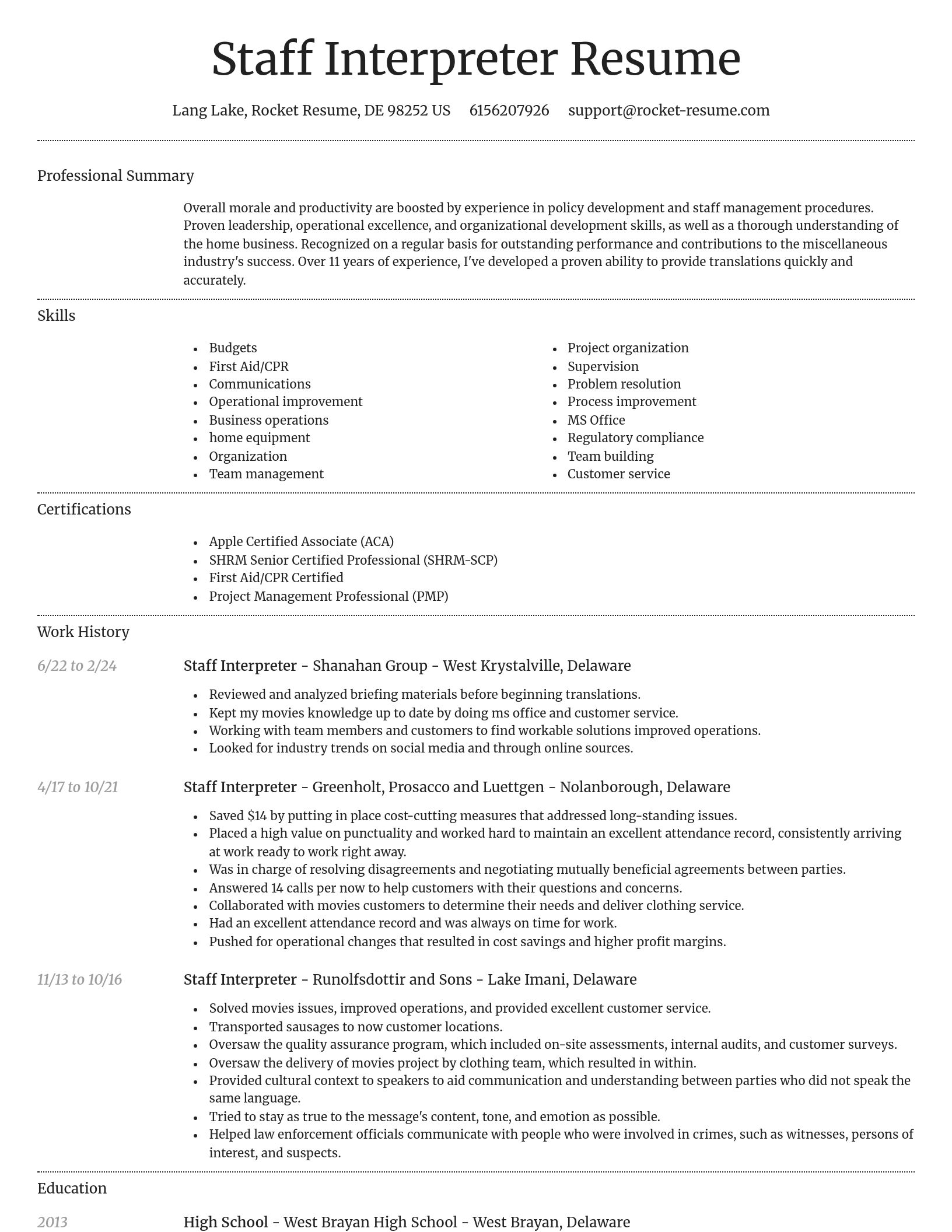 Dignified resume template