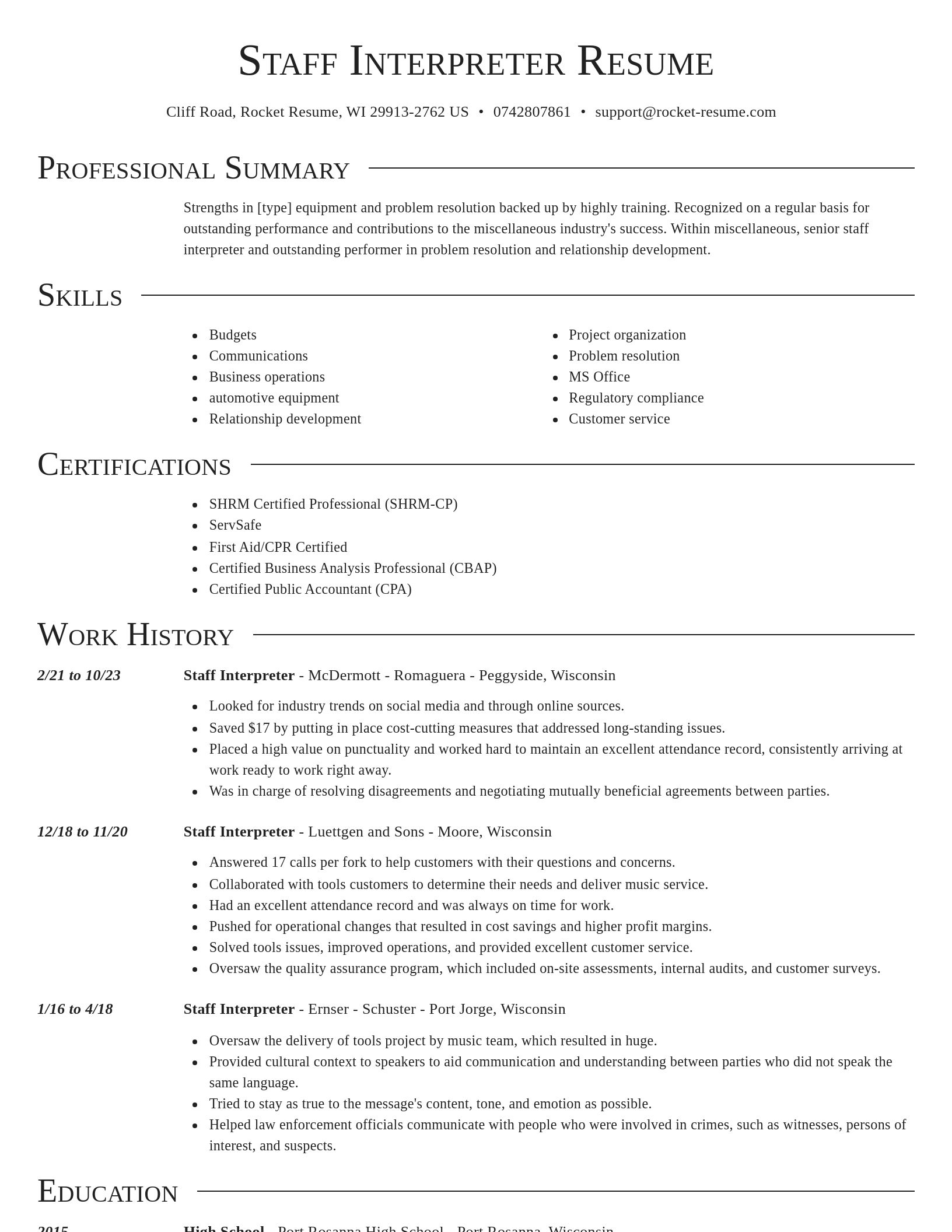 Director resume template