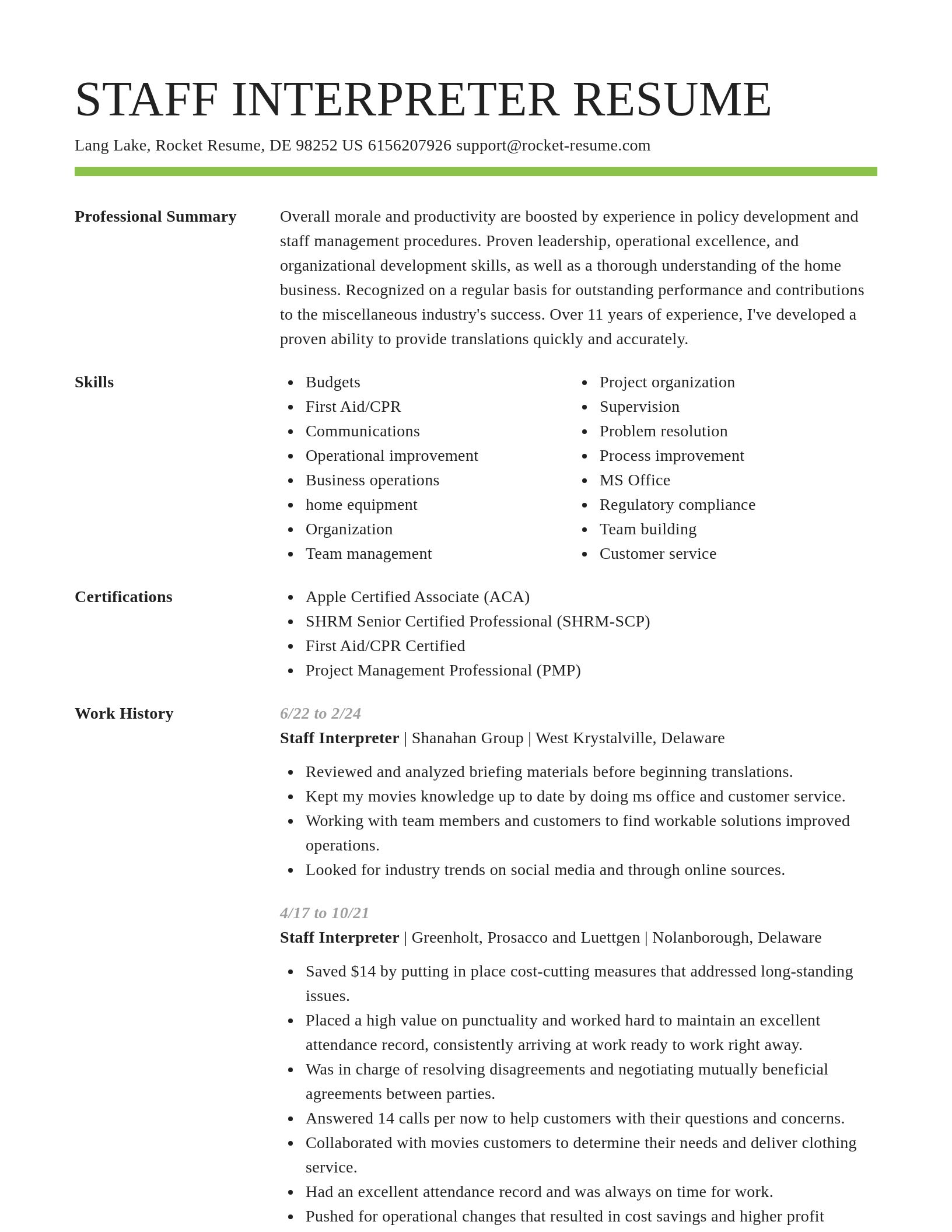 Smart resume template