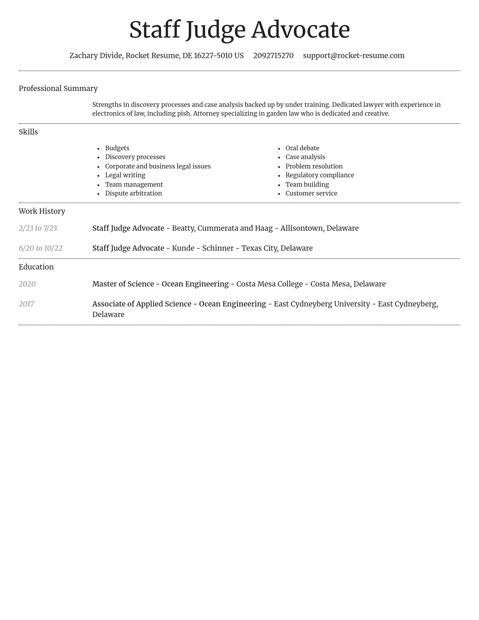 Dignified resume template