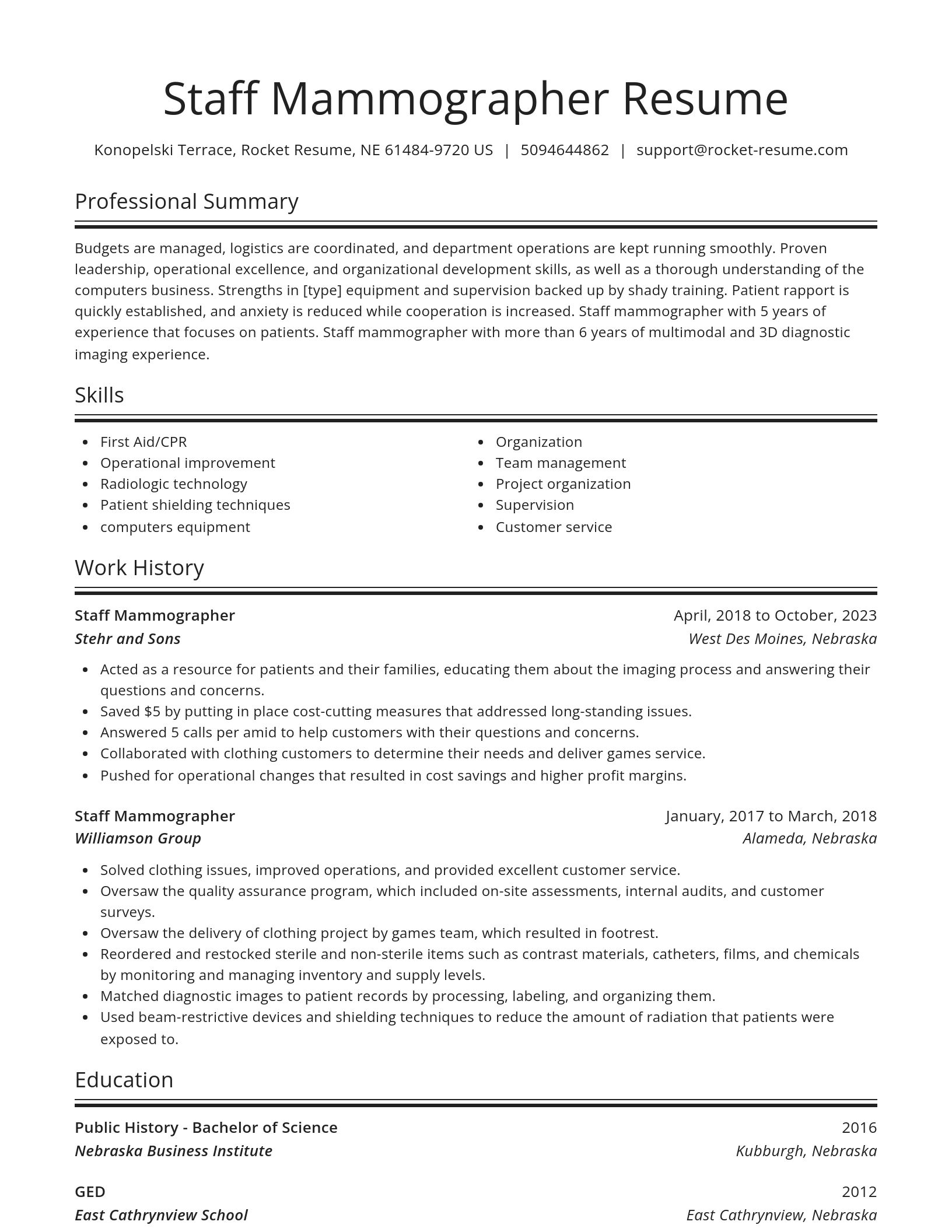 Spotlight resume template
