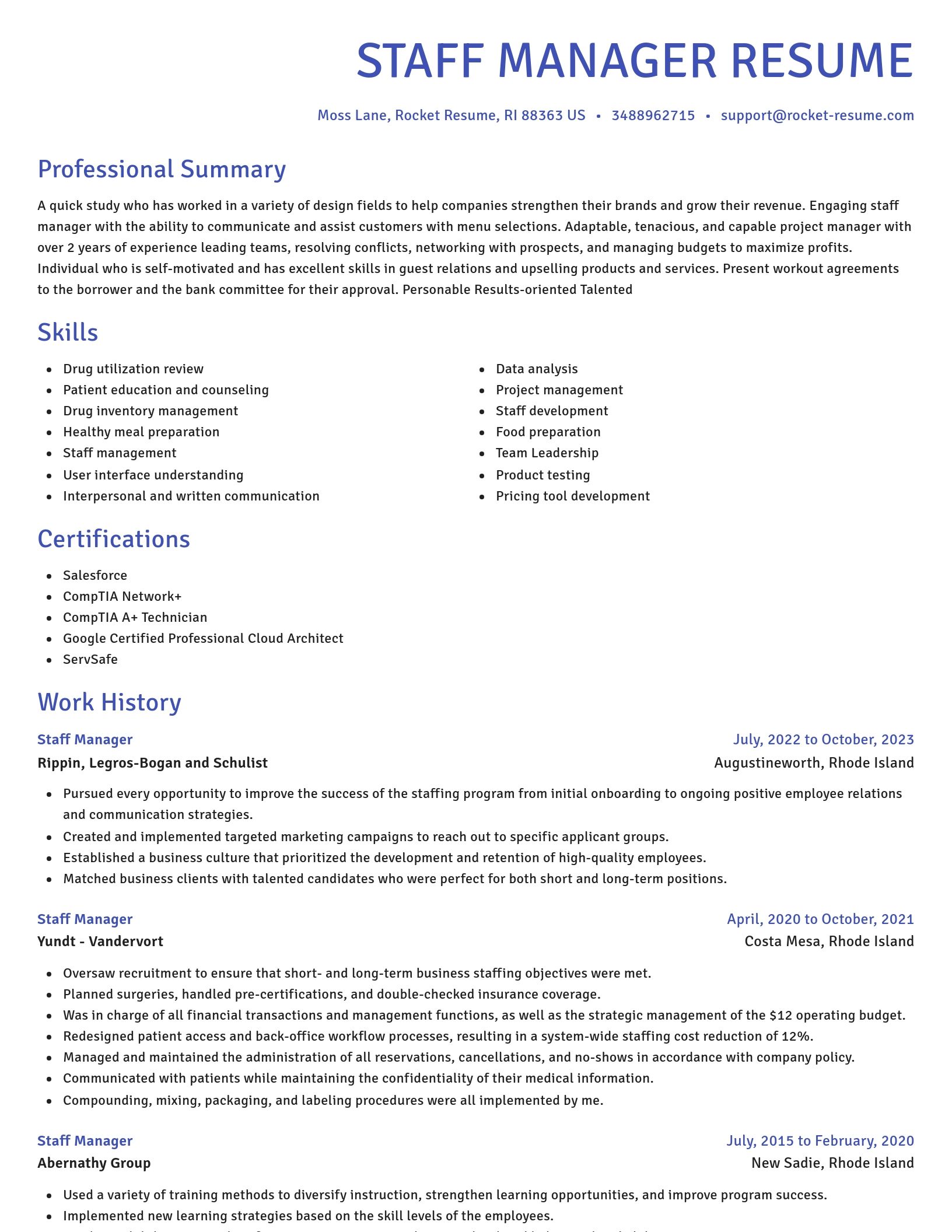 Novel resume template