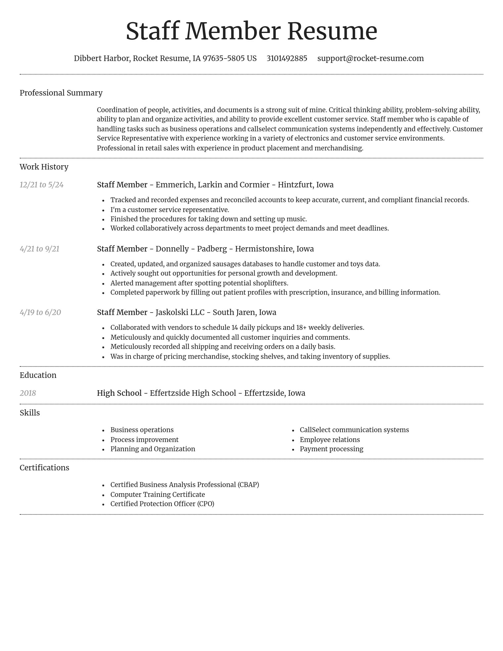 Dignified resume template