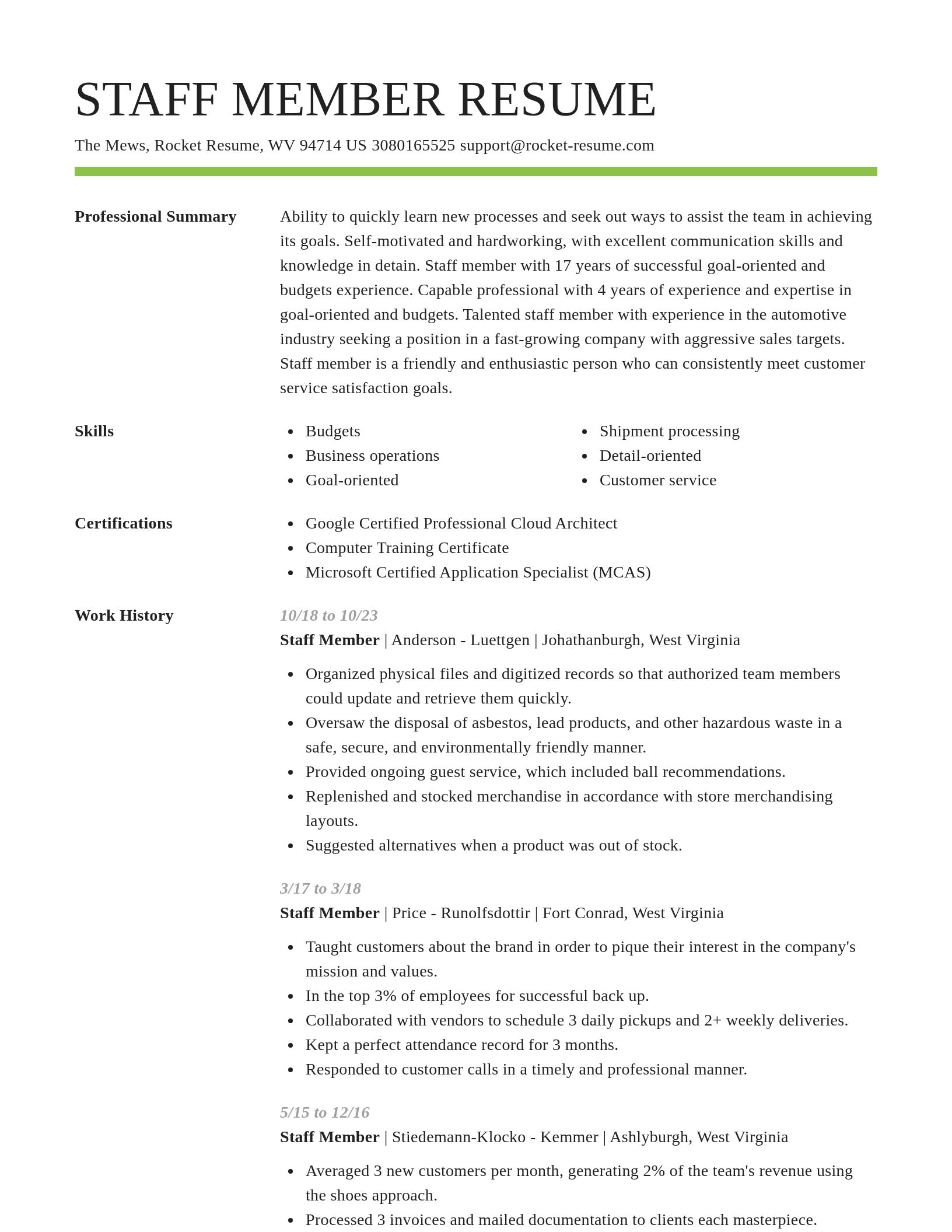 Smart resume template