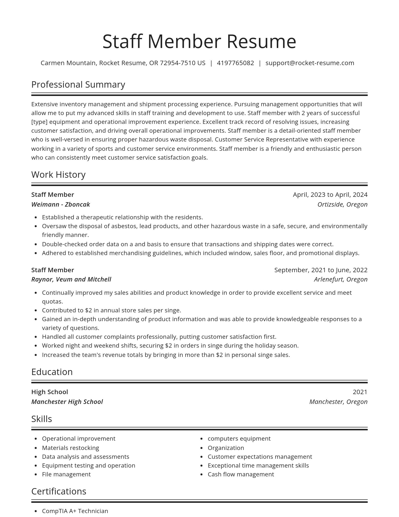Spotlight resume template