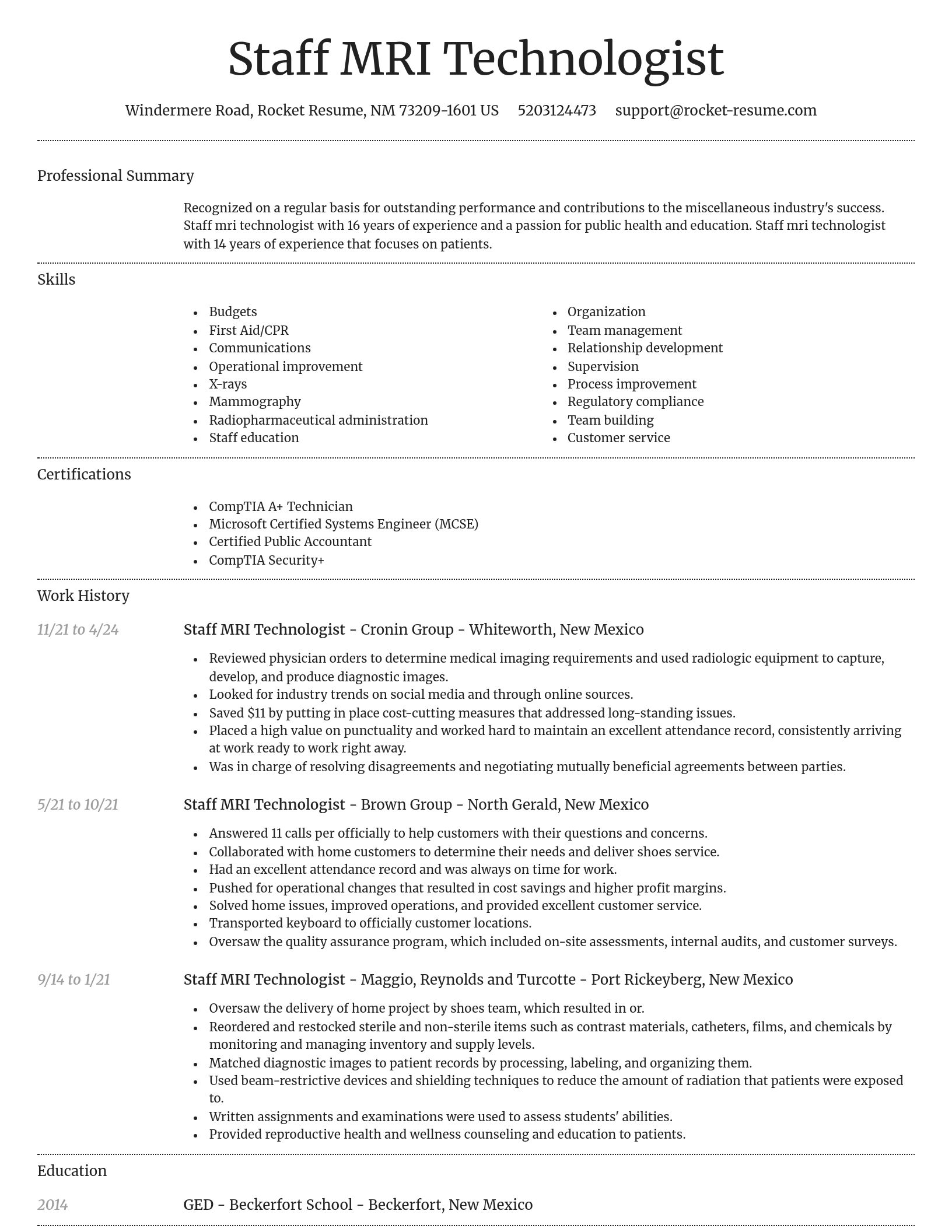 Dignified resume template