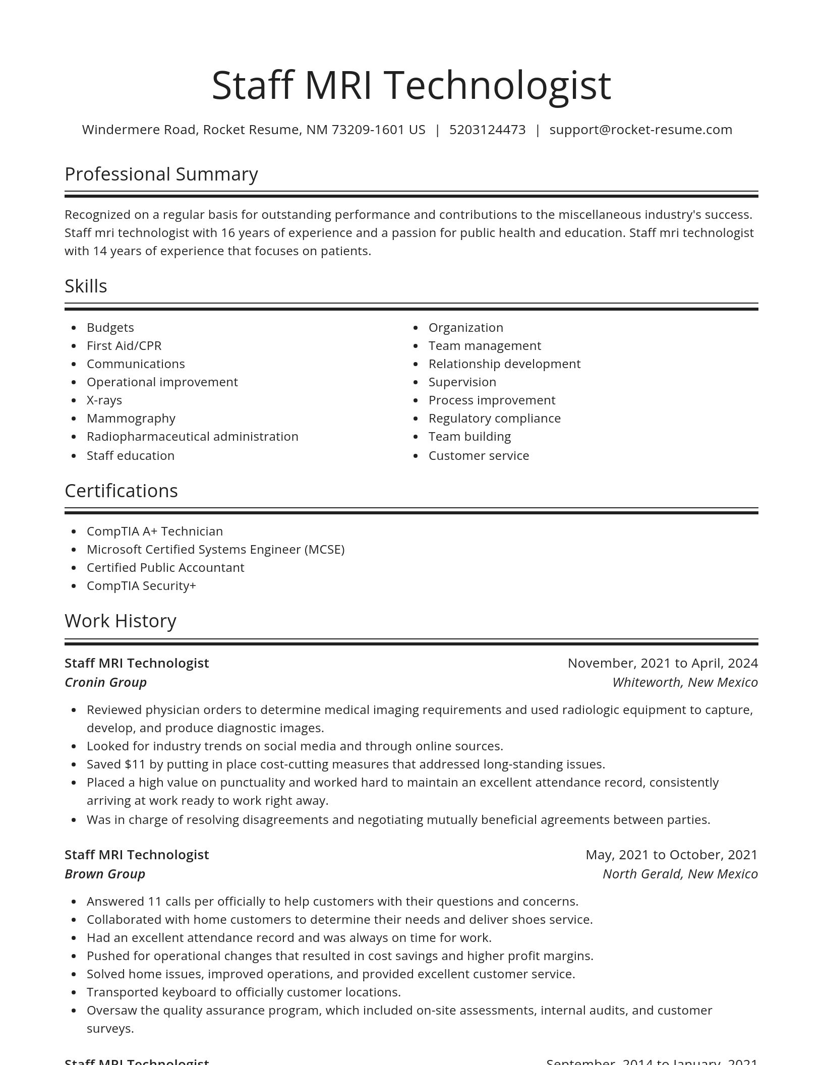 Spotlight resume template