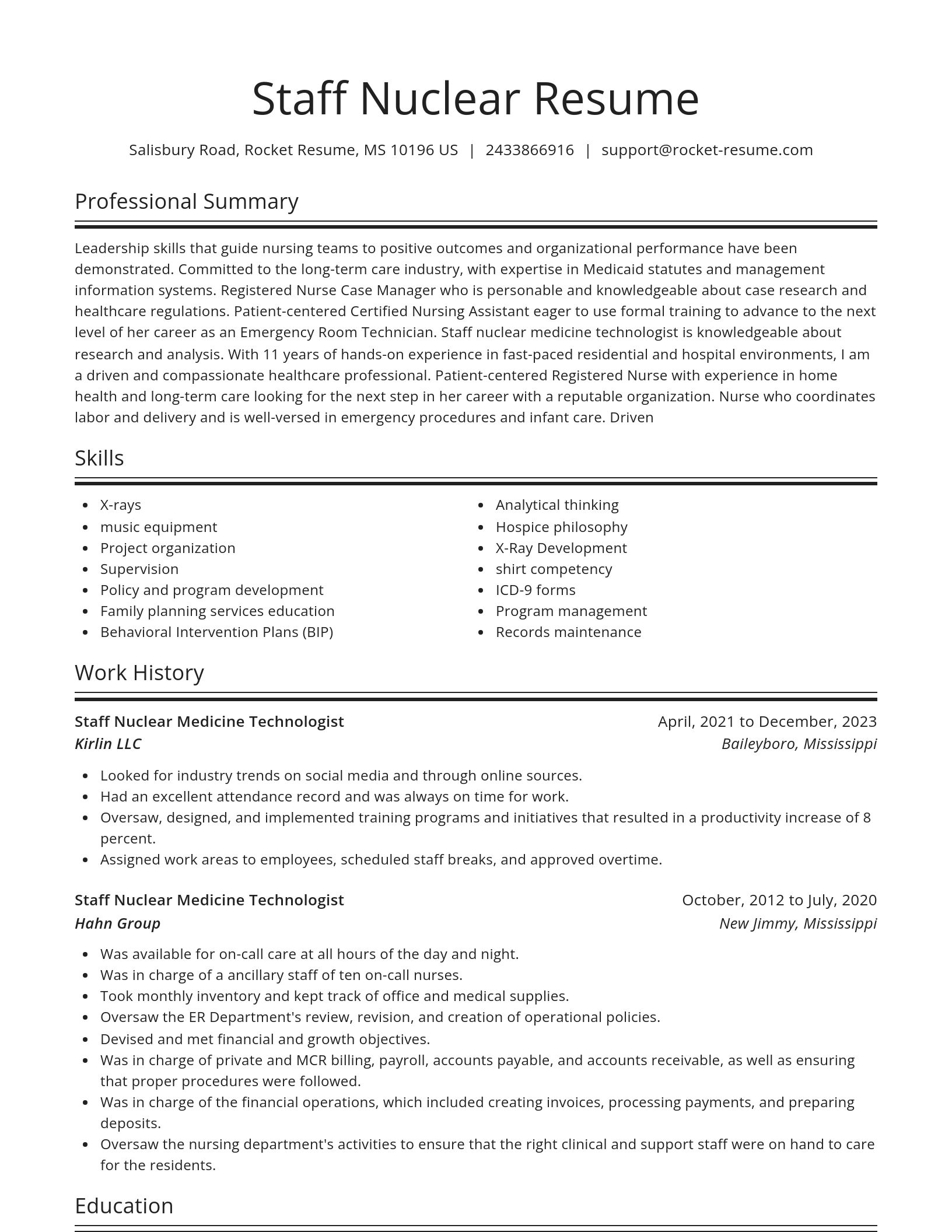 Spotlight resume template