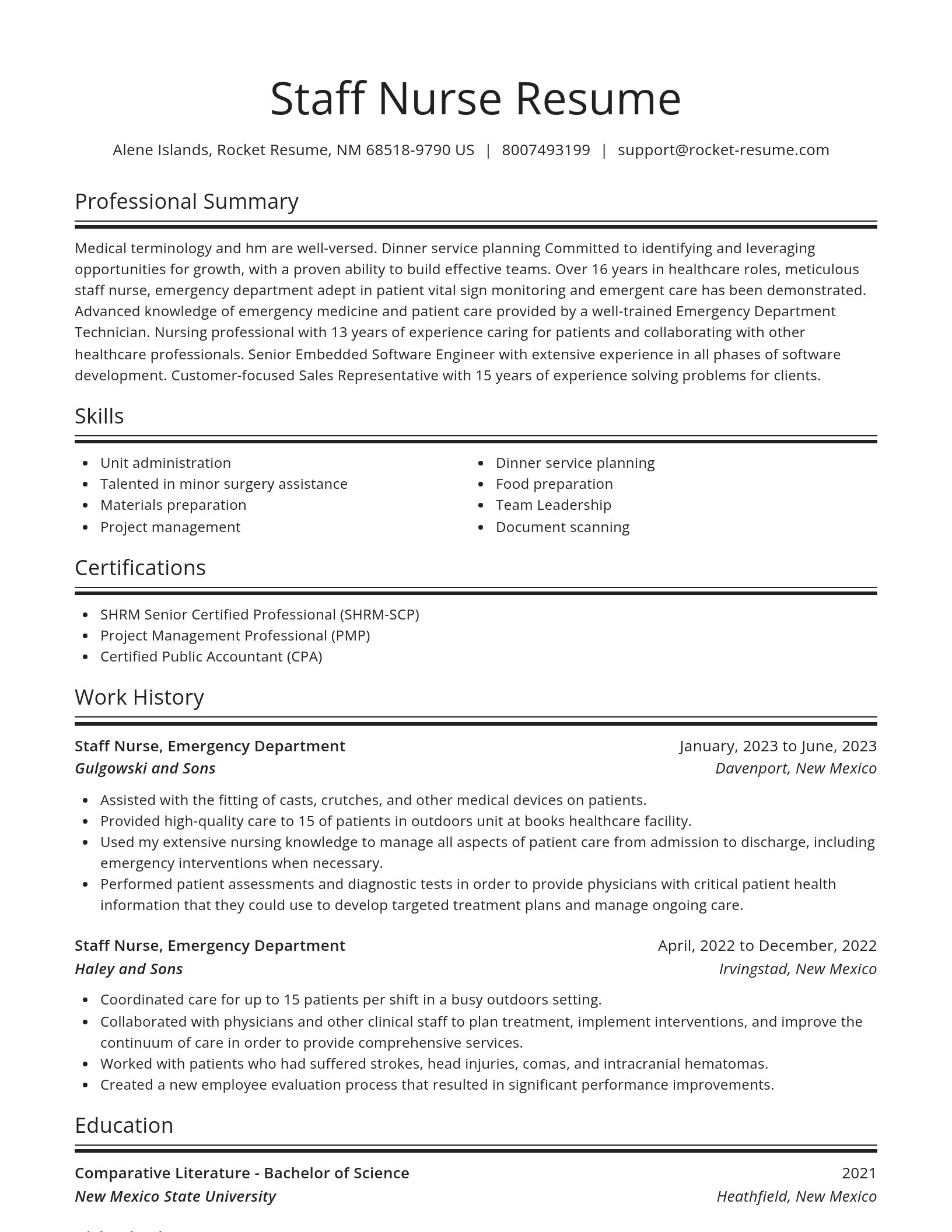 Spotlight resume template