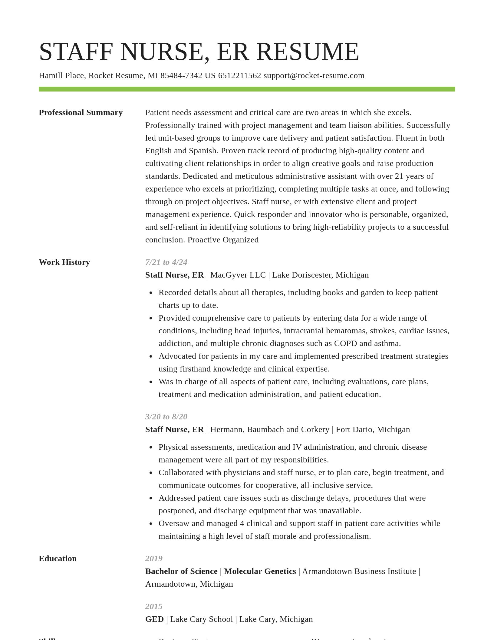 Smart resume template