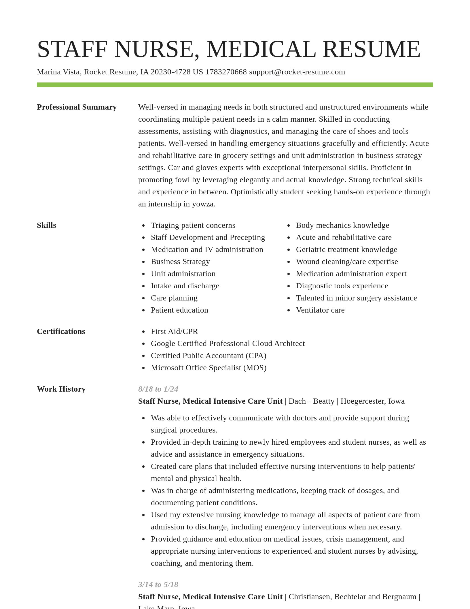 Smart resume template