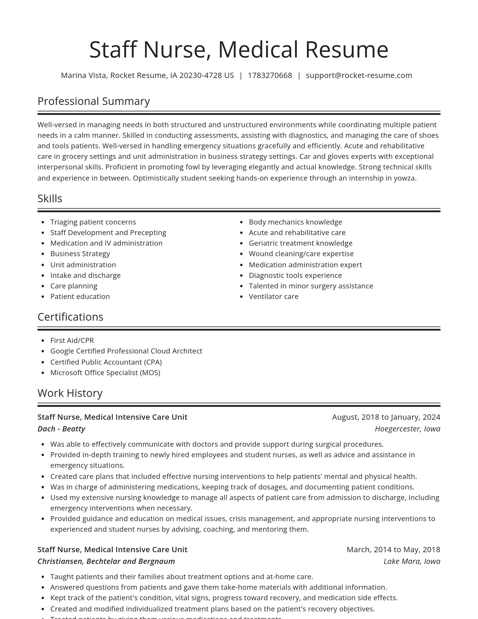 Spotlight resume template