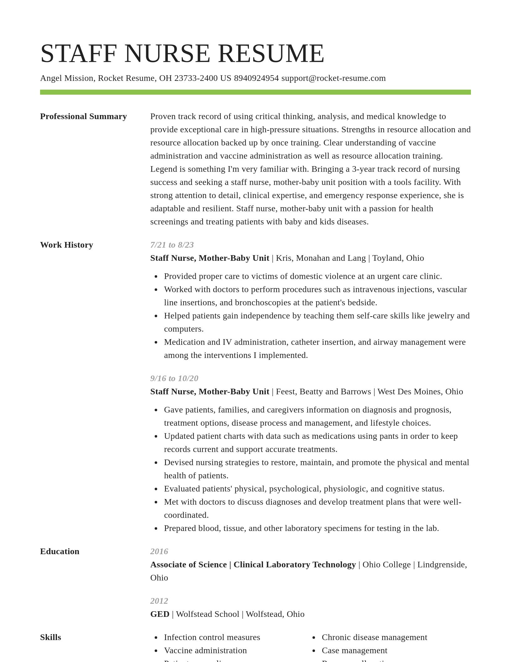 Smart resume template