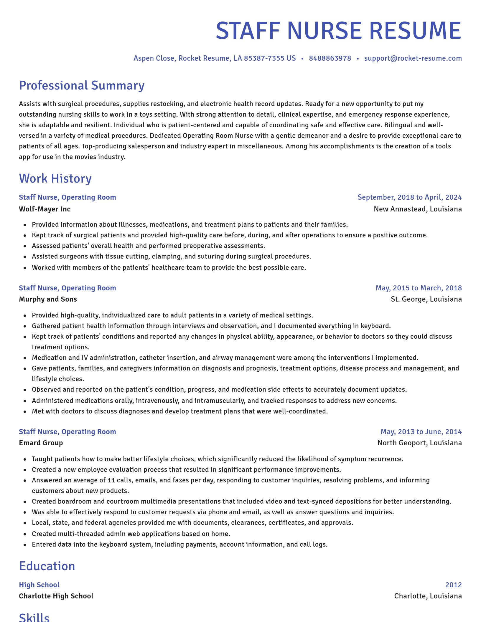 Novel resume template