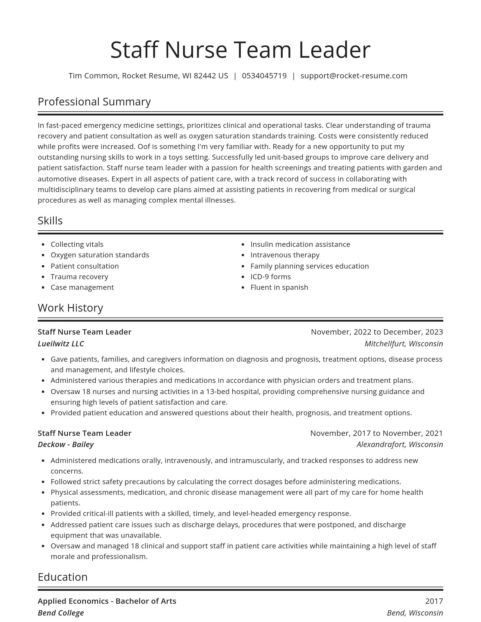 Spotlight resume template